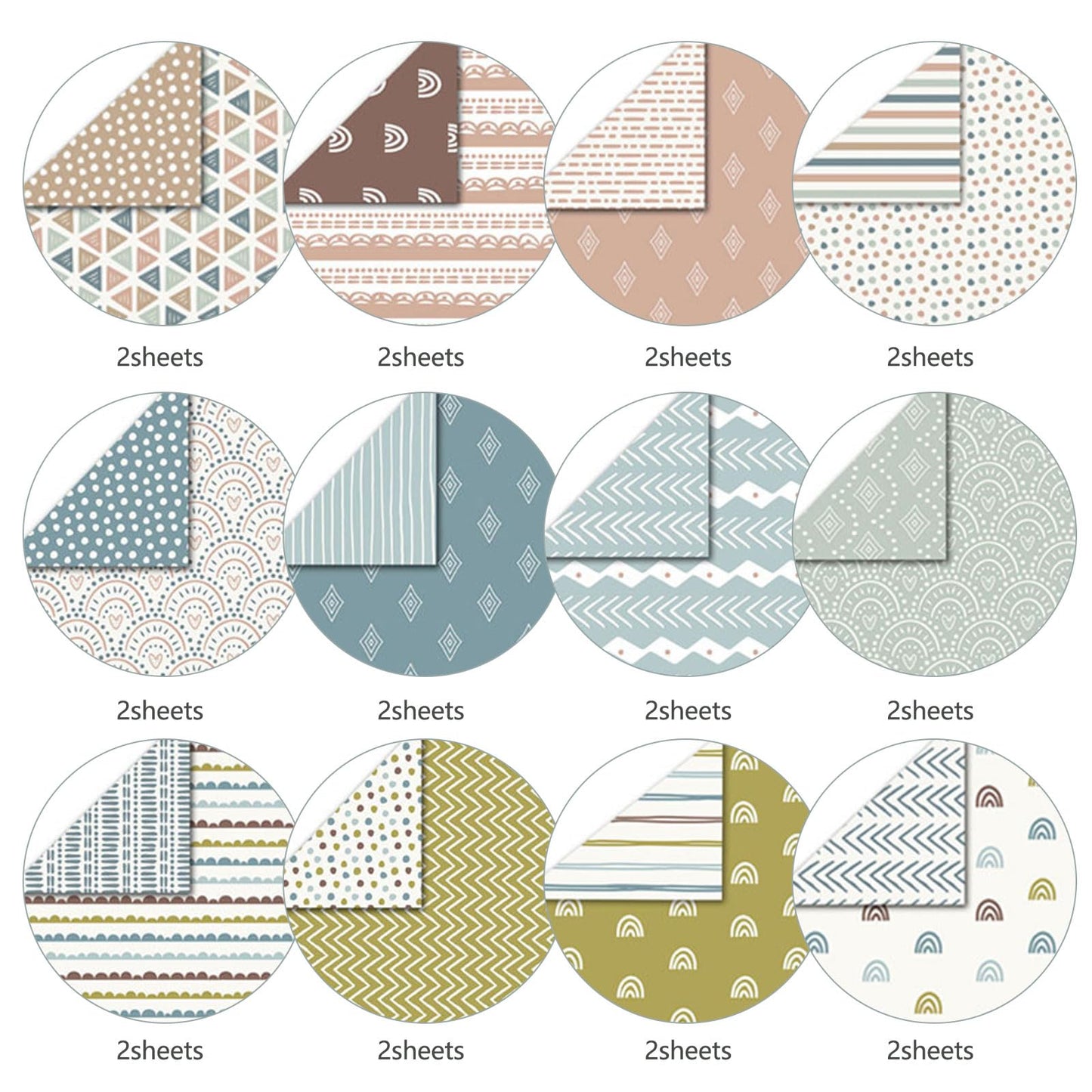 MerwDeeyt 12x12 Scrapbook Paper Packs, 48 Sheets Double Sided Patterned Papers Spring Floral Decorative Craft Paper for Scrapbooking Junk Journals Greeting Cards Decoration (Boho)