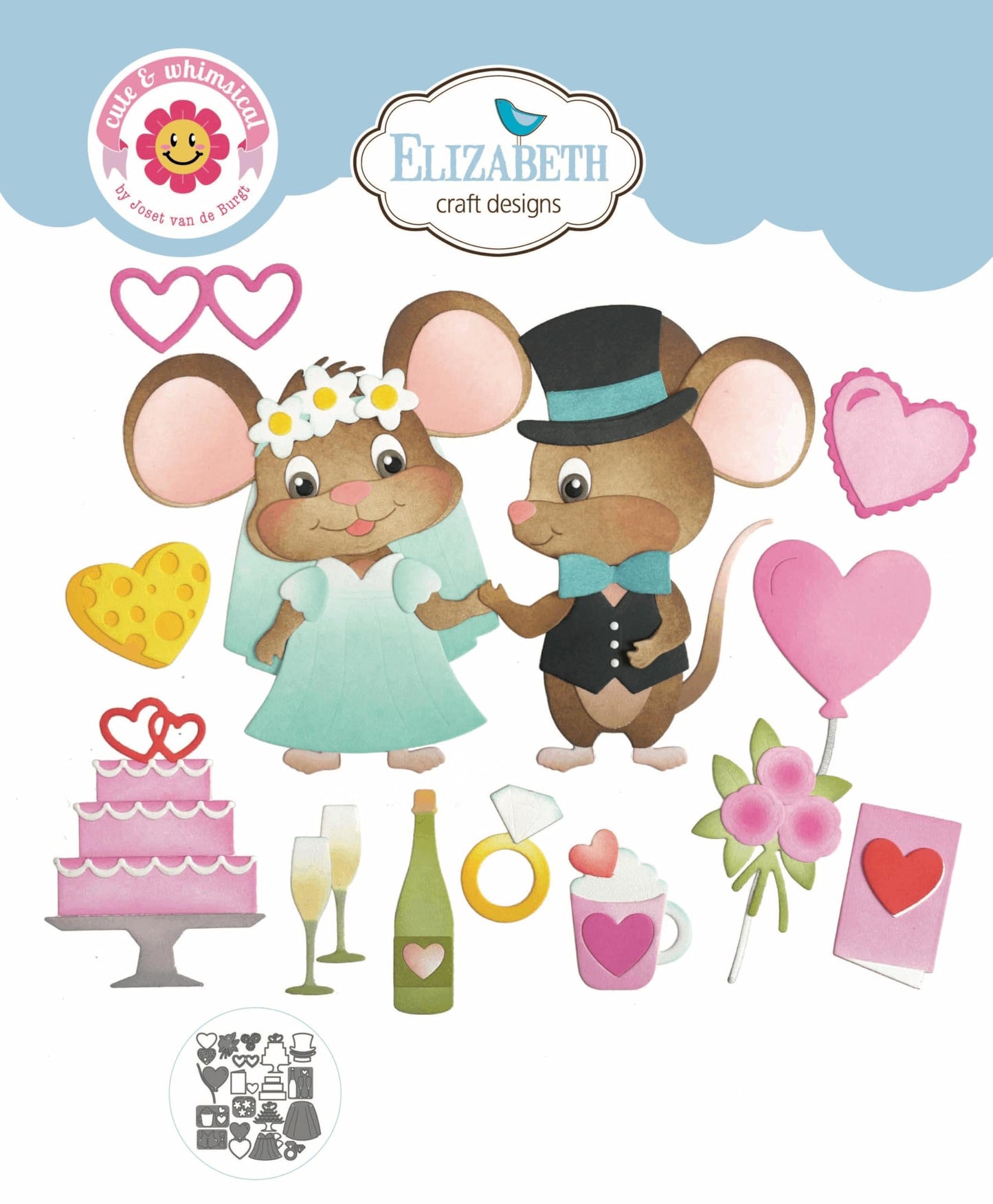 Elizabeth Craft Die Set – Valentines & Wedding Accessories – Metal Die Cut Set - 18 Pcs - Ideal for Cardmaking, Scrapbooking & Creative Paper Crafts – Crafting & Stamping Supplies