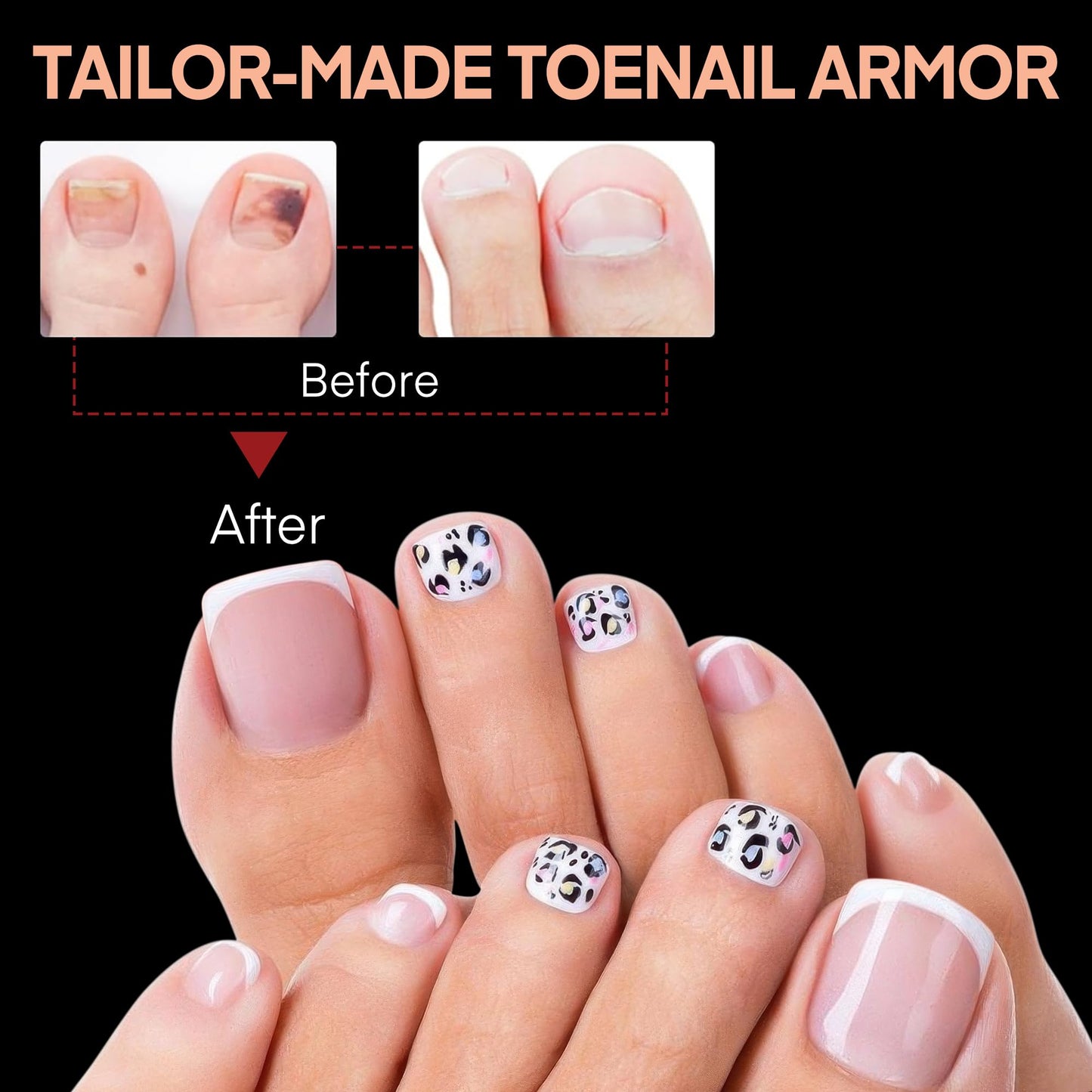 Luckyfairy Square Toe Nail Tips: Full Cover Big Wide Matte Fake Toe Nails 15Sizes Soft Gel Pre-shape Clear Gel Toe Nail Tips Press ons For Nail Extensions Home DIY Salon 360Pcs
