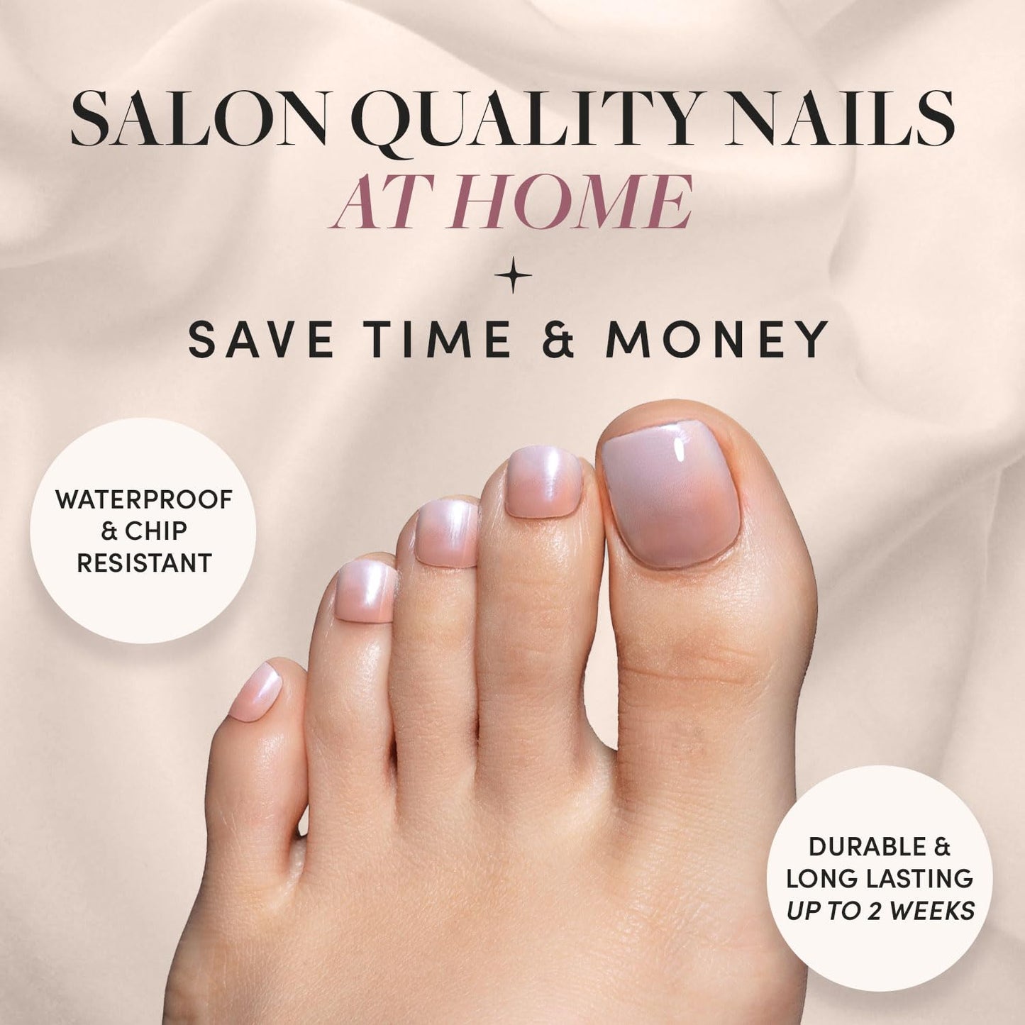 Glamnetic Press-On Nails Bundle - Azure Blue & Hailey | Bright Blue Short Round Fake Nails | Glazed Short Almond False Nails | Reusable, Salon-Quality Nail Kits