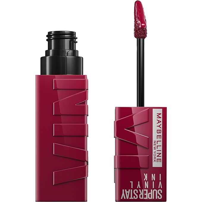 MAYBELLINE Super Stay Vinyl Ink Longwear No-Budge Liquid Lipcolor Peachy Nude and Berry Burgundy, 0.14 fl oz Each, 2 Count