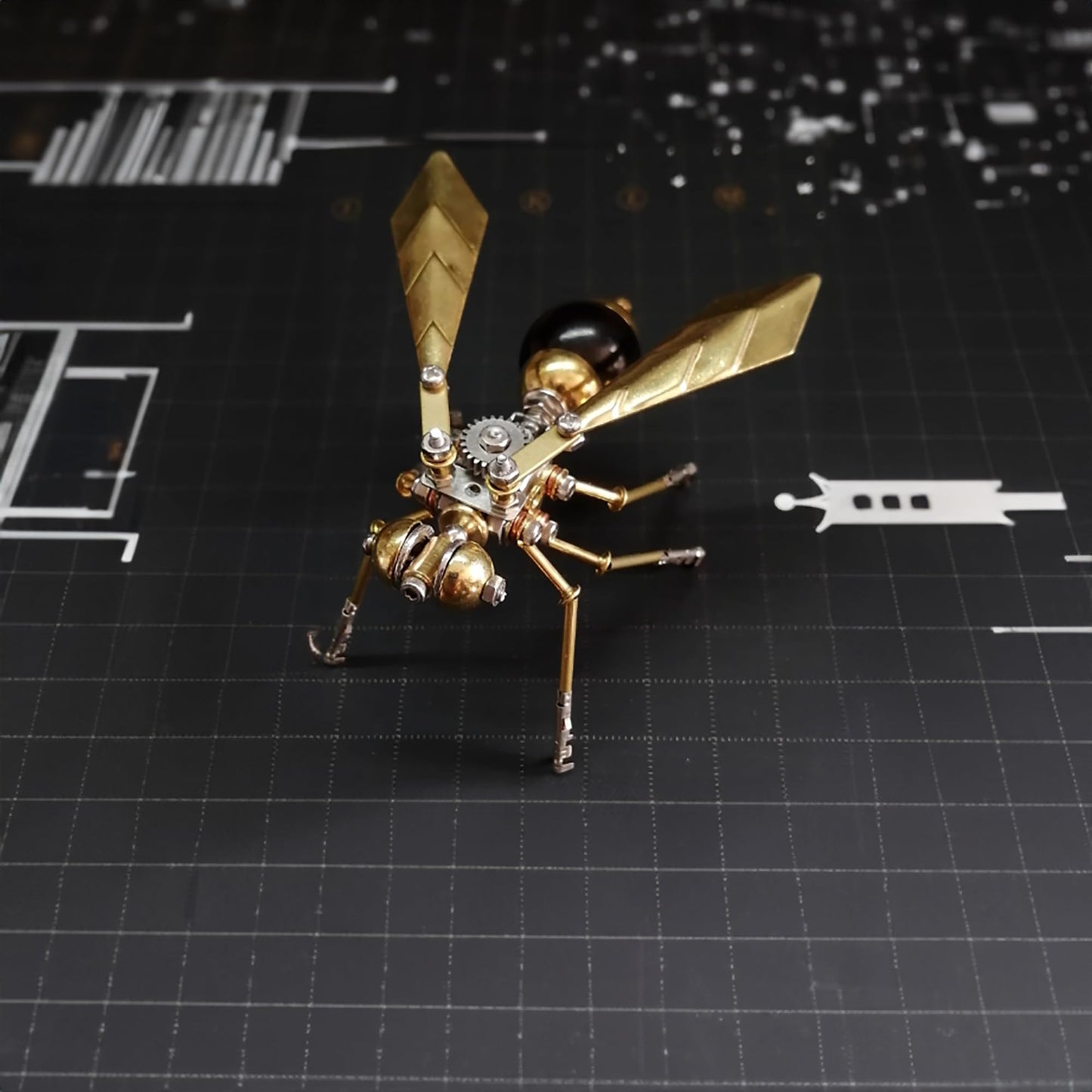 3D Metal Insect Hornet Model Kit, Steampunk Bug Mechanical 3D Puzzle Assembly,DIY Pprojects Metal Building Hobby Kits,Making Kit Arts and Crafts Cool for Birthday(Hornet)