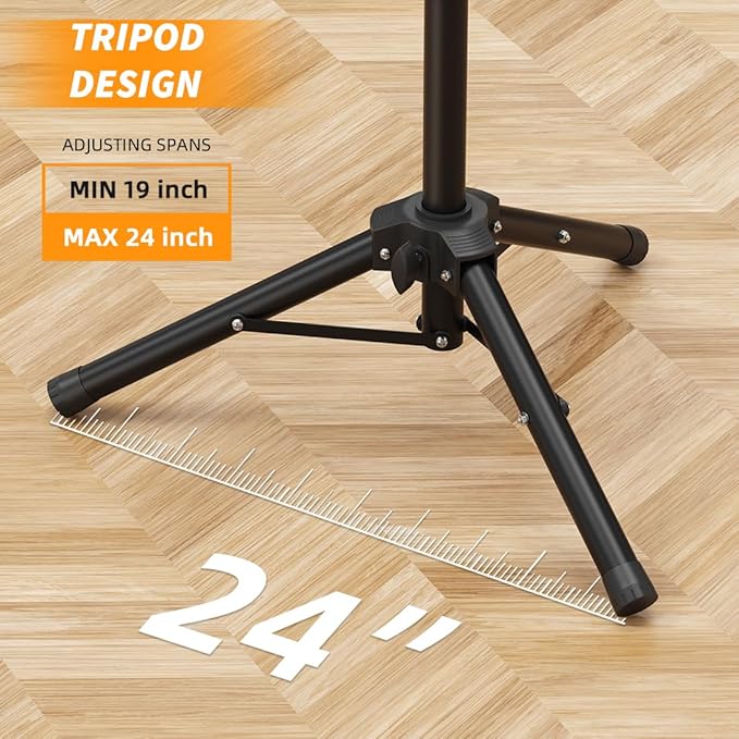 Small Speaker Stands 2 Pack, 24-50 Inch Height Adjustable Speaker Tripod Stand Pair, Lightweight 35mm Compatible Insert, Support 55 LB with 2 Storage Bags