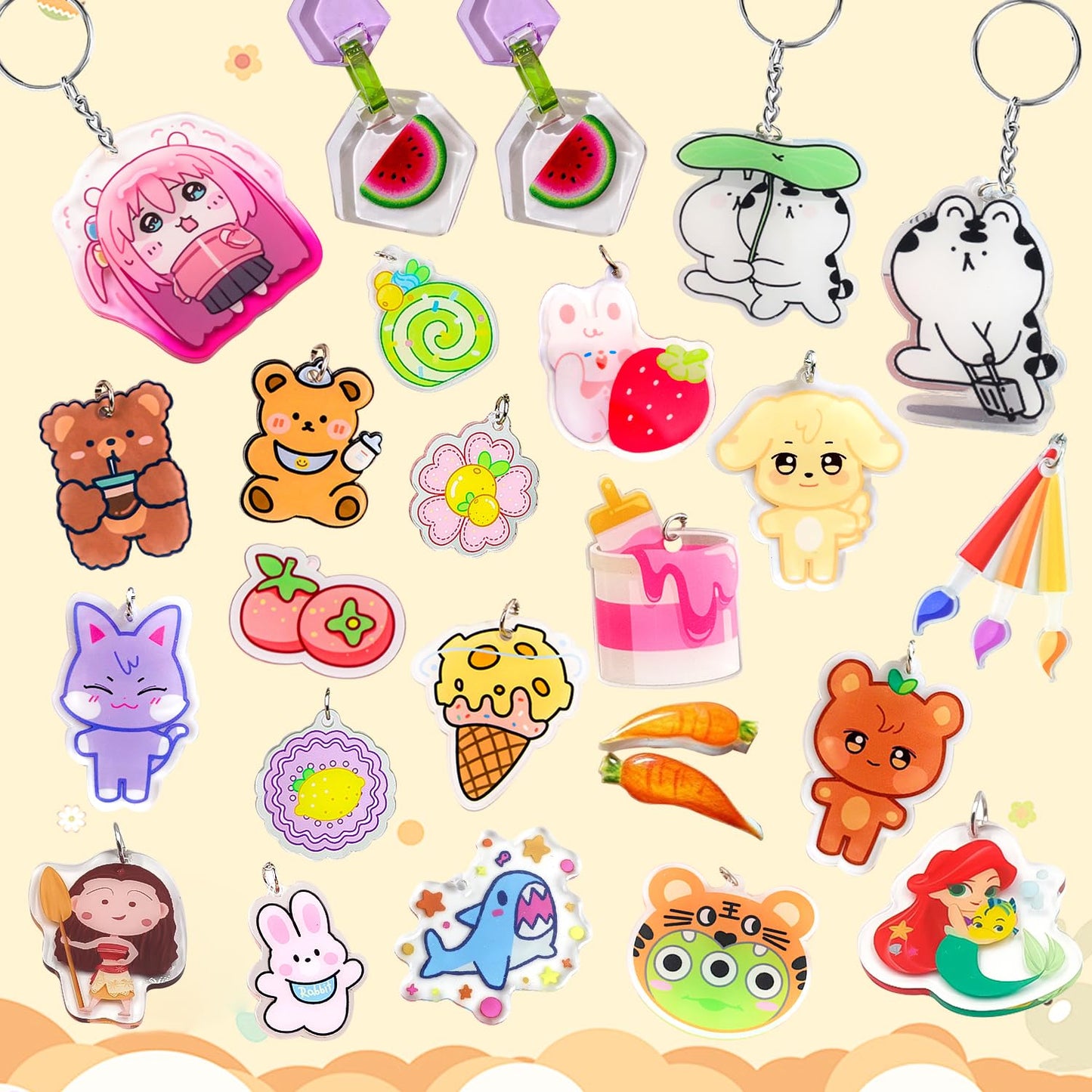 Gushu 235 Pcs Shrinky Plastic Sheets Keychain Kit, 40 Pcs Shrink Paper Sheets, Hole Punch, Pencils, Keychains, Accessories for DIY Crafts, Creative Handprint Art for Teens & Adults