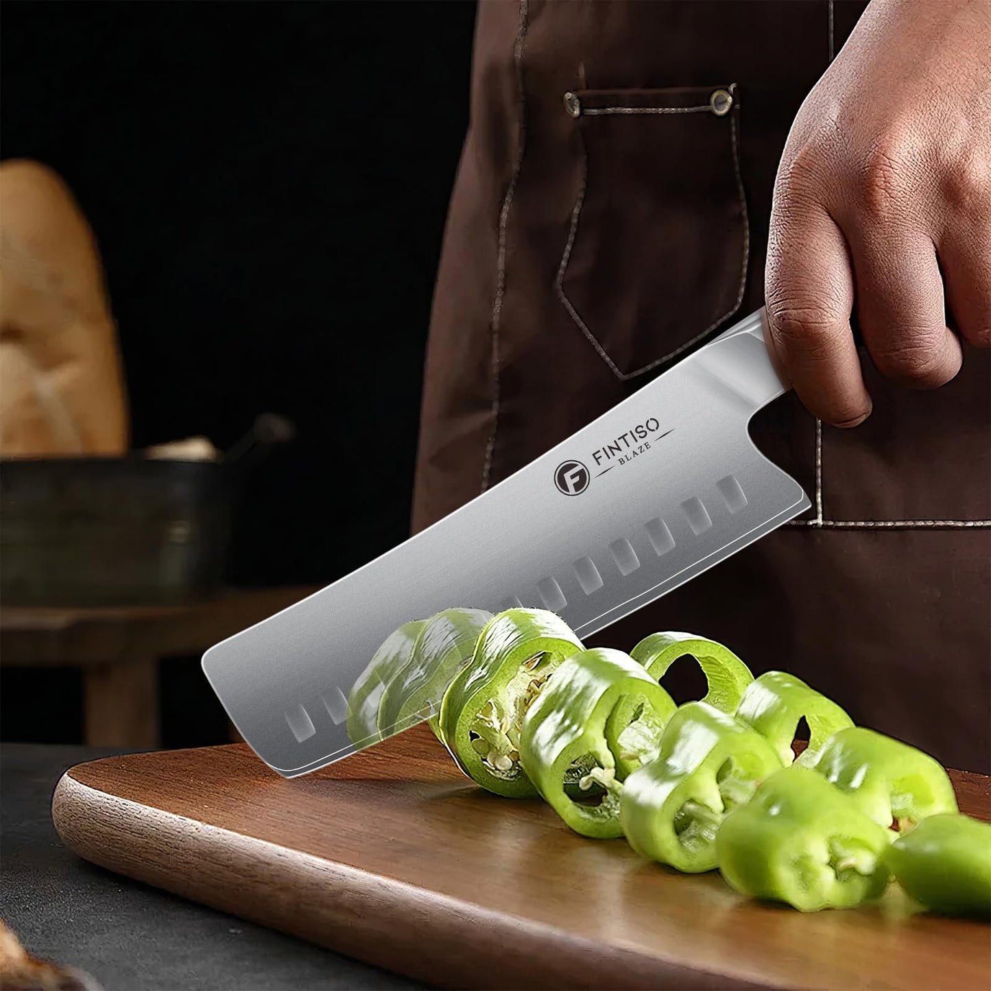 FINTISO 7" Nakiri Knife,2026 New Upgrade Vegetable Chopping Knife with G10 Ergonomic Handle, Japanese High Carbon Stainless Steel Sharp Kitchen Cleaver in Gift Box
