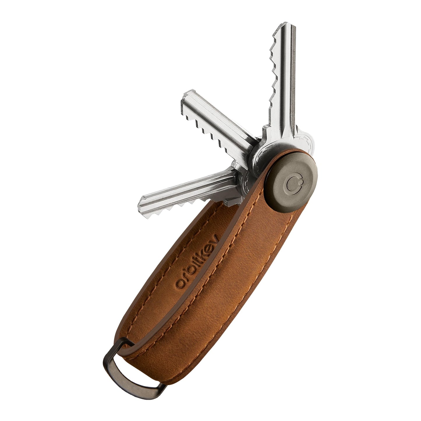 Orbitkey Crazy Horse Leather Key Organizer | Holds up to 7 Keys, Chestnut Brown