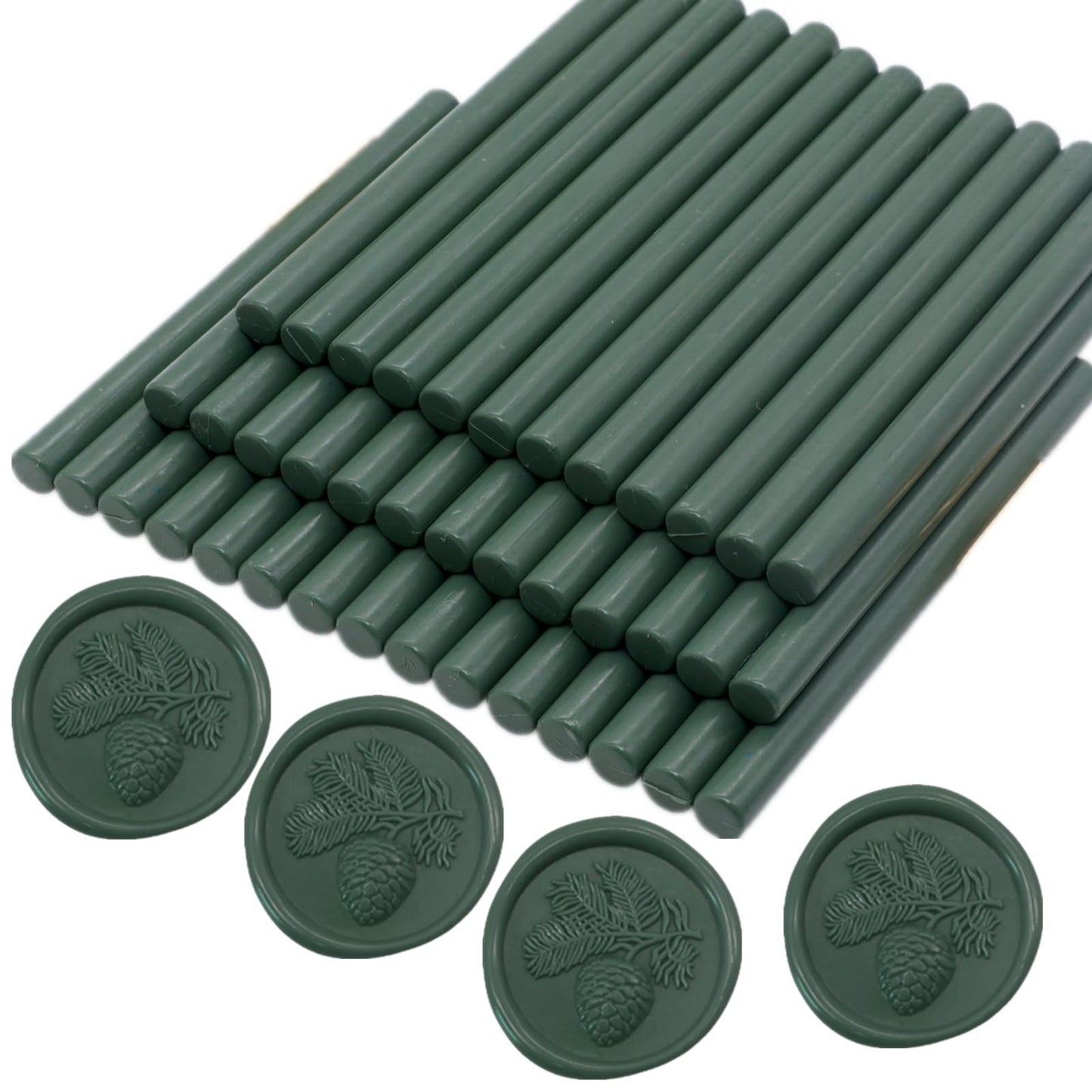 40 Pcs Glue Gun Sealing Wax Sticks for Wax Seal Stamp, Olive Green Sealing Glue Gun Sealing Wax Sticks Mini Glue Stick, Great for Wedding Invitations,Christmas Gift (Olive Green)