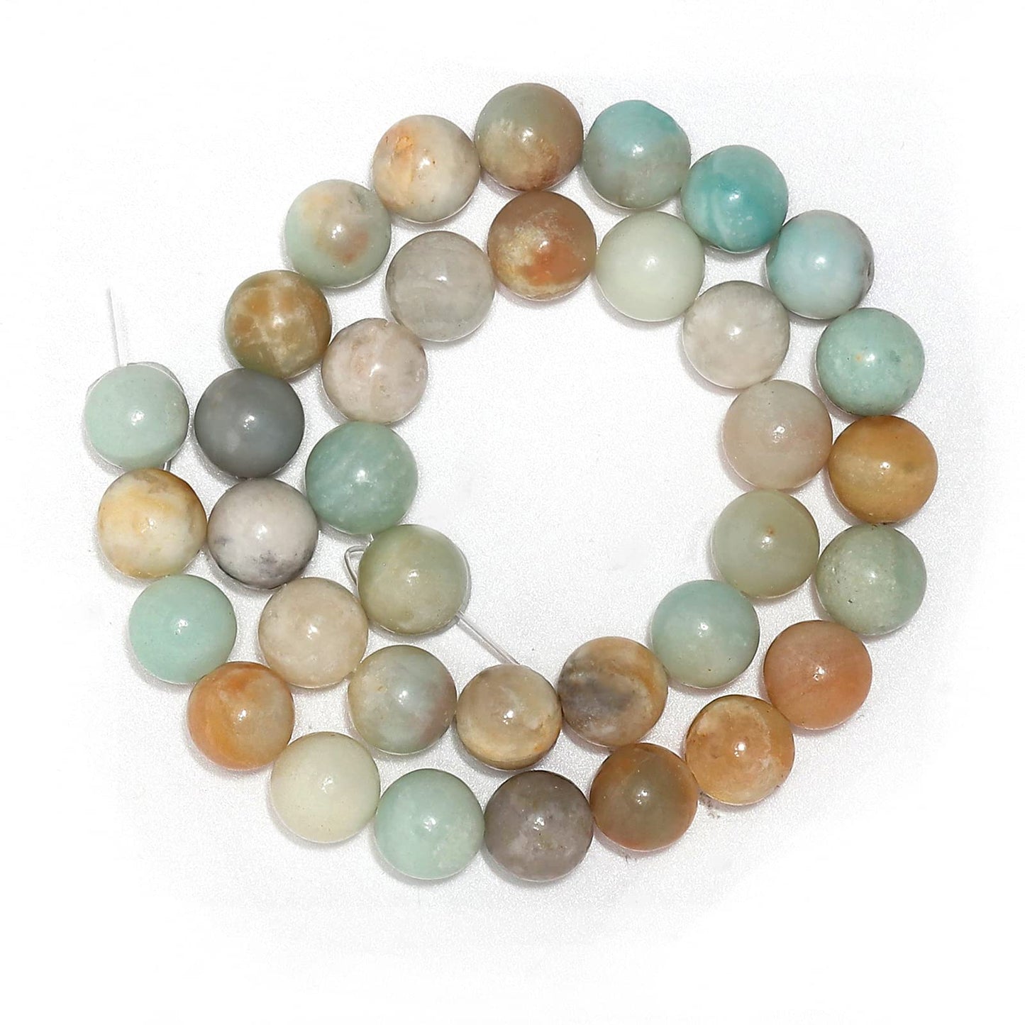 45pcs 8mm Natural Amazonite Gemstone Beads Energy Healing Crystal Round Loose Stone Beads for Jewelry Making, DIY Bracelets Necklaces