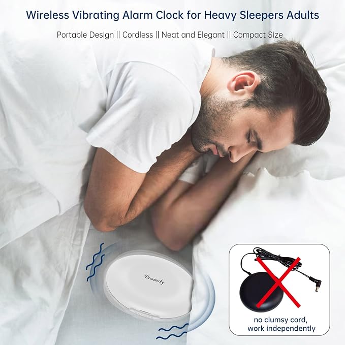 DreamSky Vibrating Alarm Clock for Heavy Sleepers Adults Under Pillow