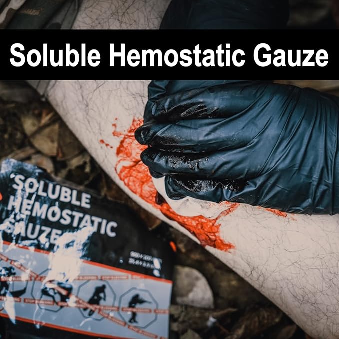 RHINO RESCUE Soluble Hemostatic Gauze Dressing 4"*35"(3ft) for Quick Clotting, Stop Bleeding Gauze for Combat, Trauma, IFAK Refill, Wound Kit, 2 Count