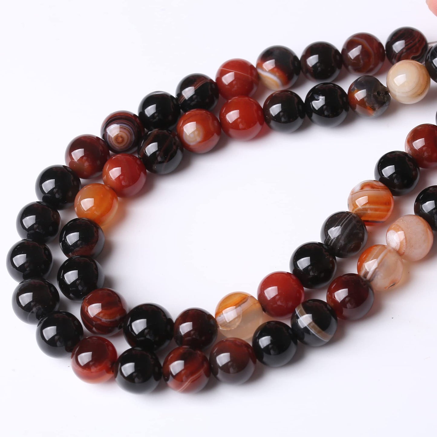10MM Red Persian Agate Round Loose Beads Natural Gem Beads Crystal Energy Stone Beads for Jewelry Making DIY Bracelet Necklace