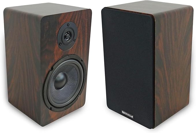 Rockville Pair RockShelf 68D V2 400W Bookshelf Speakers 8 Ohm, Kevlar Woofers, Silk Dome Tweeter, MDF Cabinet, for Home Theater and Audiophiles