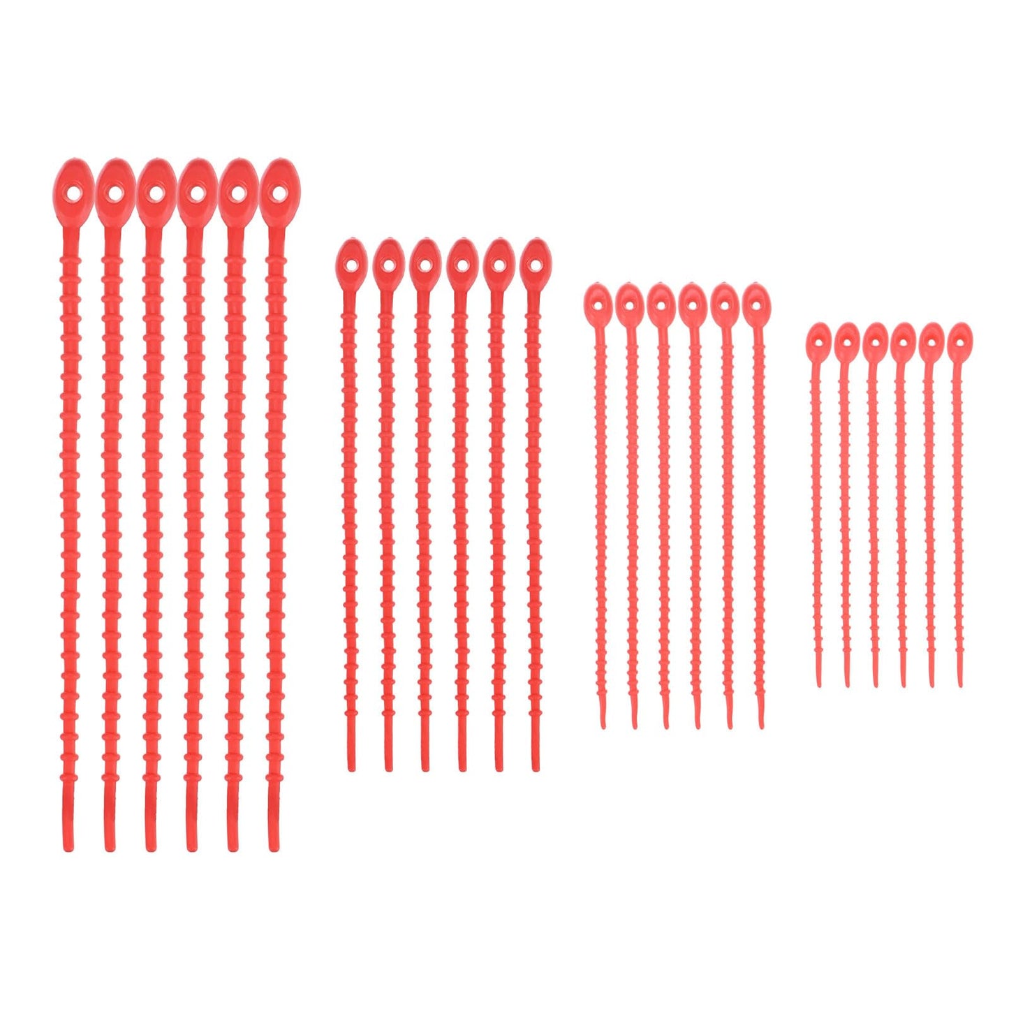 M METERXITY 48-Pack Adjustable Plant Ties, 4.7/5.9/6.7/8.2 Inch Silicone Flexible Multi-Function Garden Twist Tie for Crafts/Gift Wrapping/Gardening Plants, Reusable Support Twine [Red]
