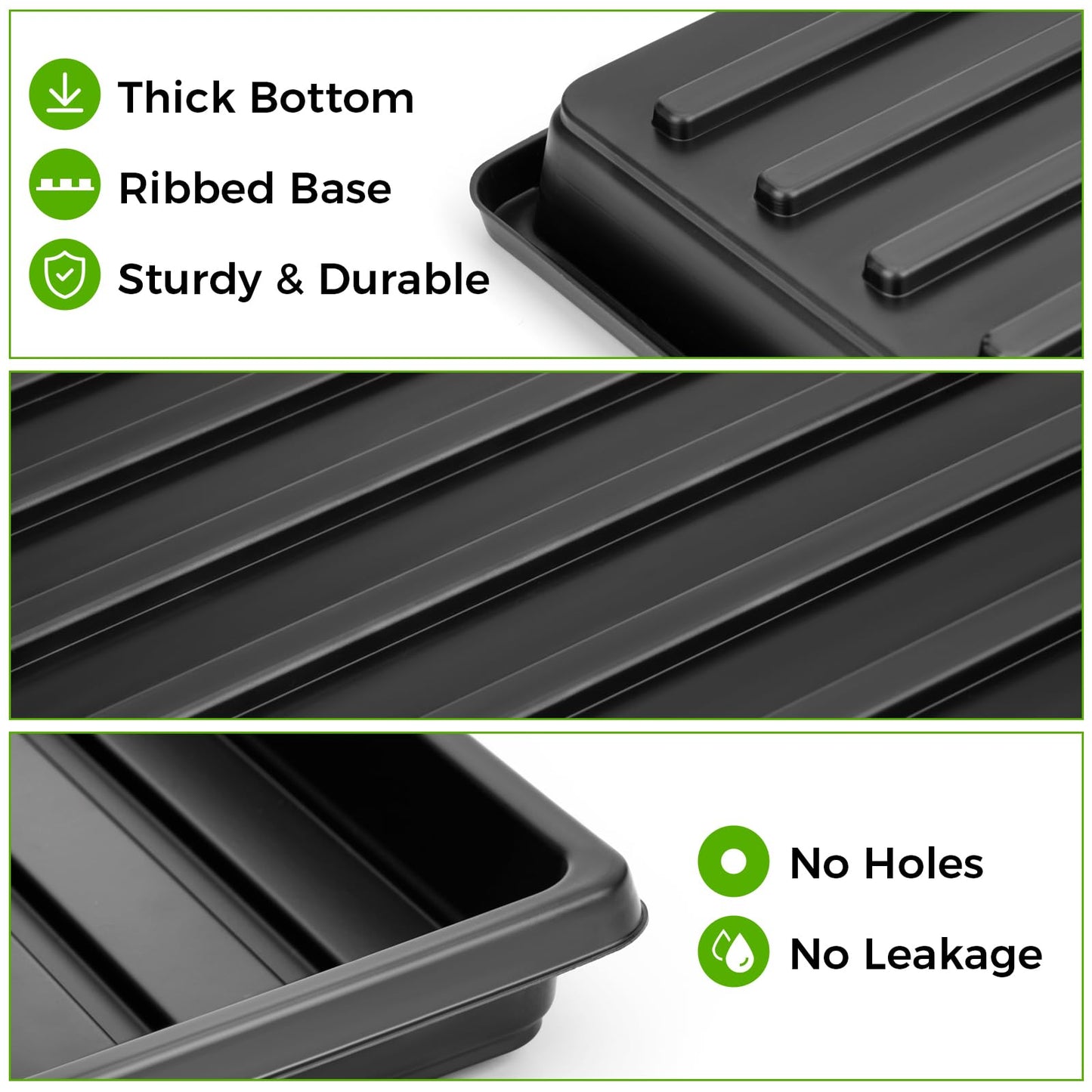 Seed Starter Tray Kit 3.5" 50 Pcs Square Nursery Pots Trays 9 Cell Seed Starting Pots with Drainage Holes 5 Pcs Seed Starting Trays 20 Plant Labels Planting Tool and 1 Pen Planter Nursery Propagation