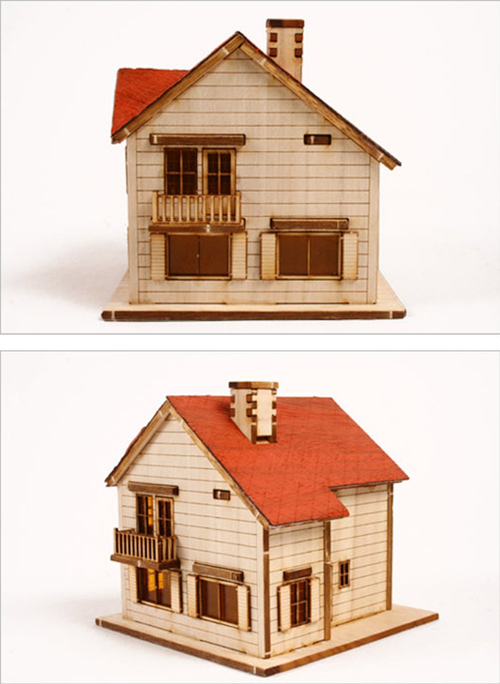 DESKTOP Wooden Model Kit Western House 1 by Young Modeler