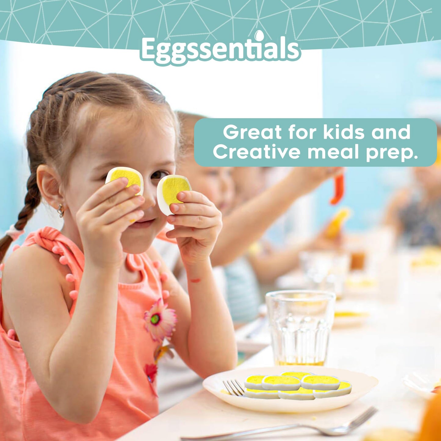 Eggssentials Square Egg Mold - Hard Boiled Egg Maker - Pack of 6 - Transparent Silicone