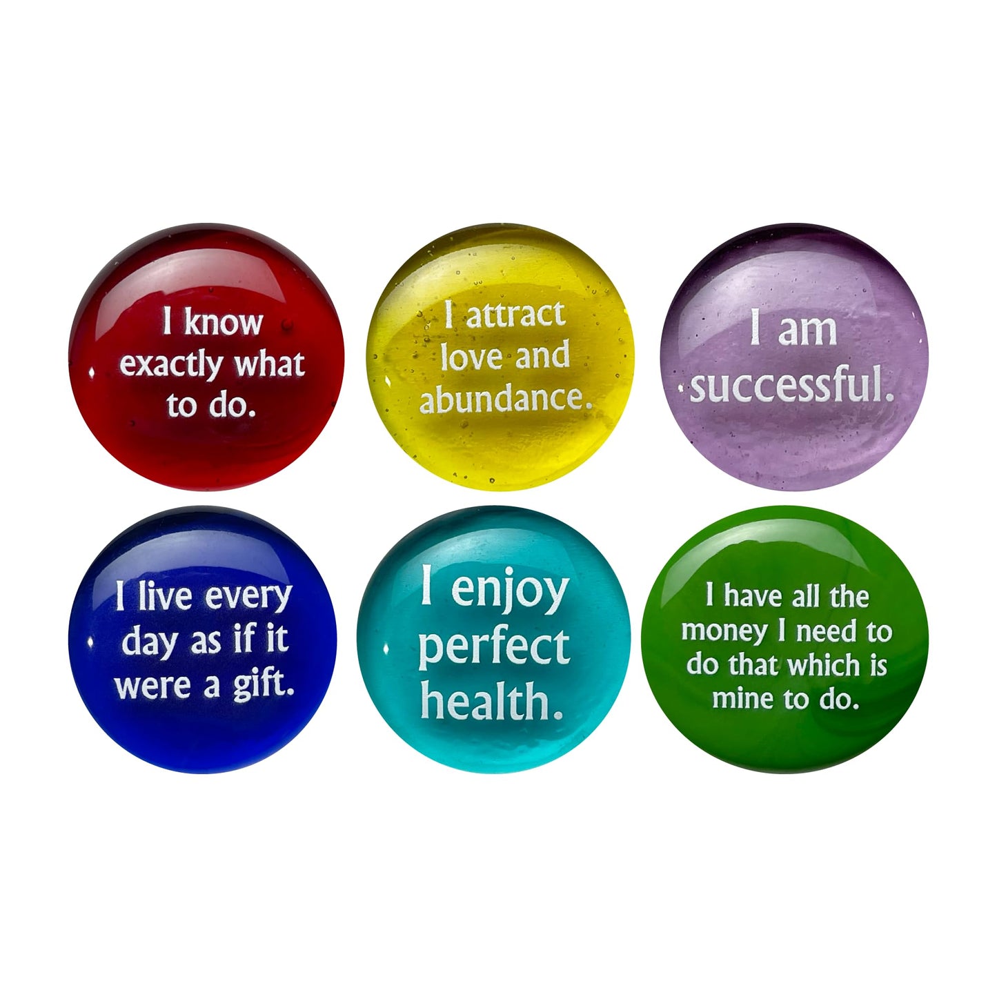 Lifeforce Glass Affirmation Glass Stones, Positive, Encouraging Statements on Glass Stones to Help You Achieve Your Goals Affirmations Really Work. Set II
