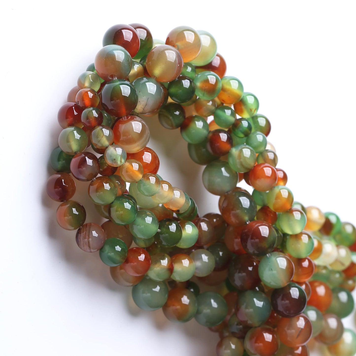 10MM Peacock Agate Round Loose Beads Natural Gem Beads Crystal Energy Stone Beads for Jewelry Making DIY Bracelet Necklace