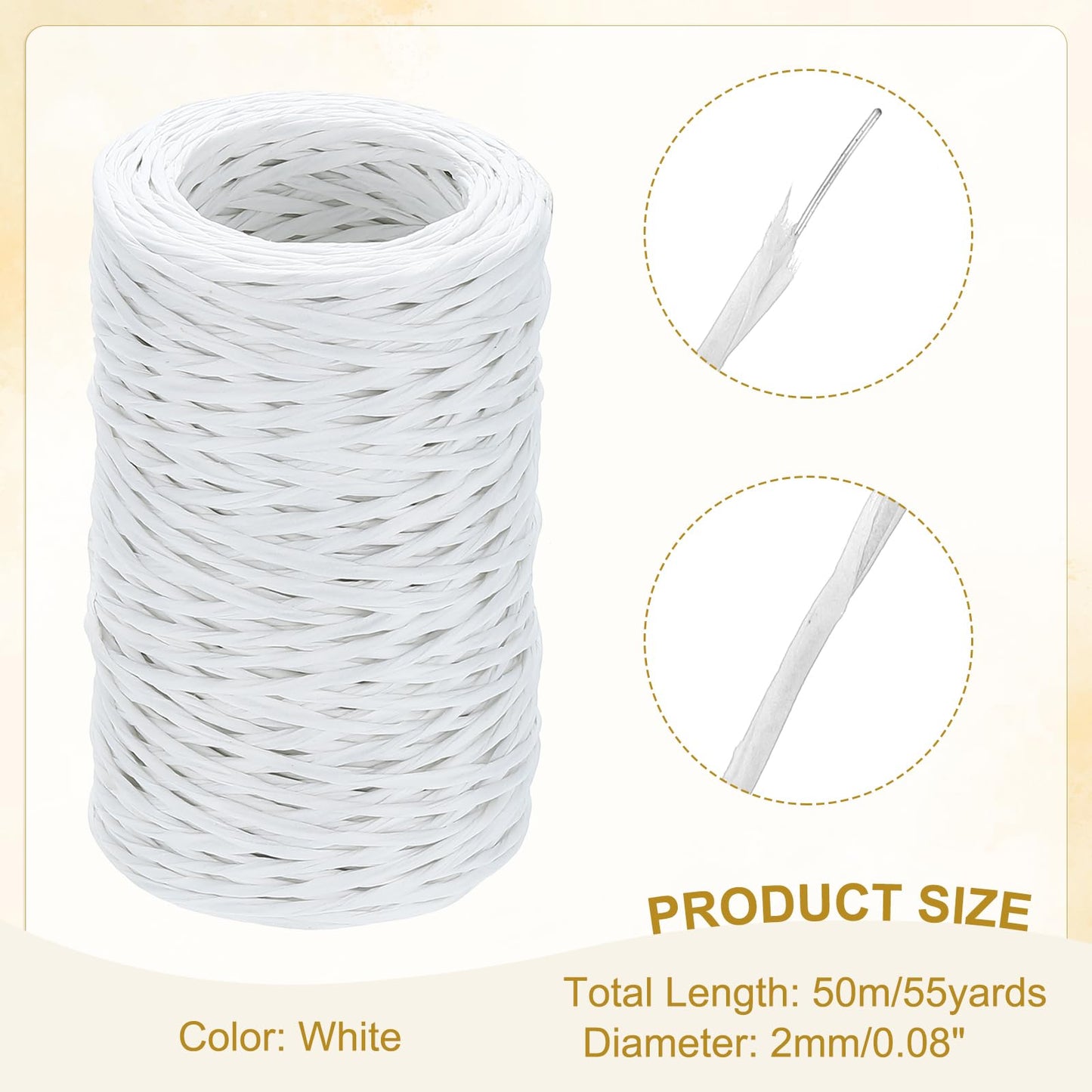 uxcell 164 Feet Floral Bind Wire Wrap Twine, 2mm Floral Wire Vine Bind Wire Rustic Craft Wire for DIY Projects Flower Bouquet Wreath Gift Wrapping Wedding Decoration White