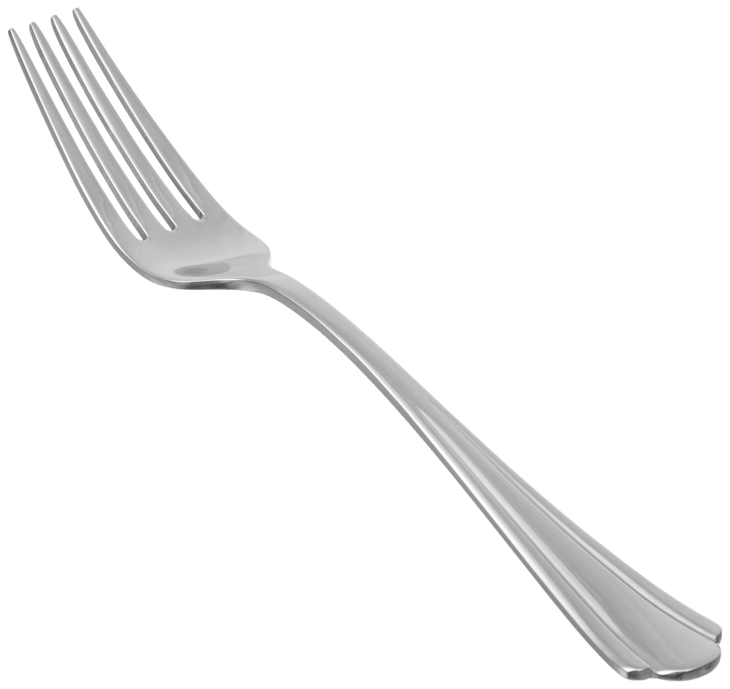 Amazon Basics Stainless Steel Dishwasher Safe Dinner Forks with Scalloped Edge, Well-Balanced Weight, Silver, Pack of 12