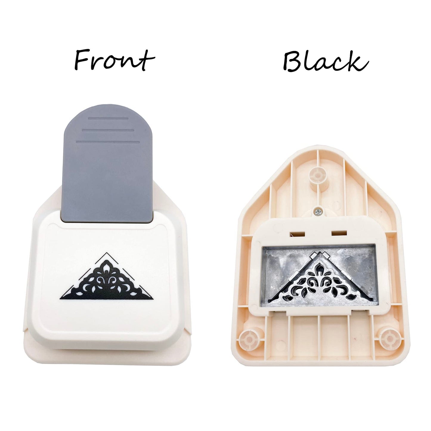 MIAO JIN Large Craft Corner Punch Triangular Flower Pattern Scrapbook Supplies Craft Punch Photo Cutter Card Making Supplies (Shell Color Random)