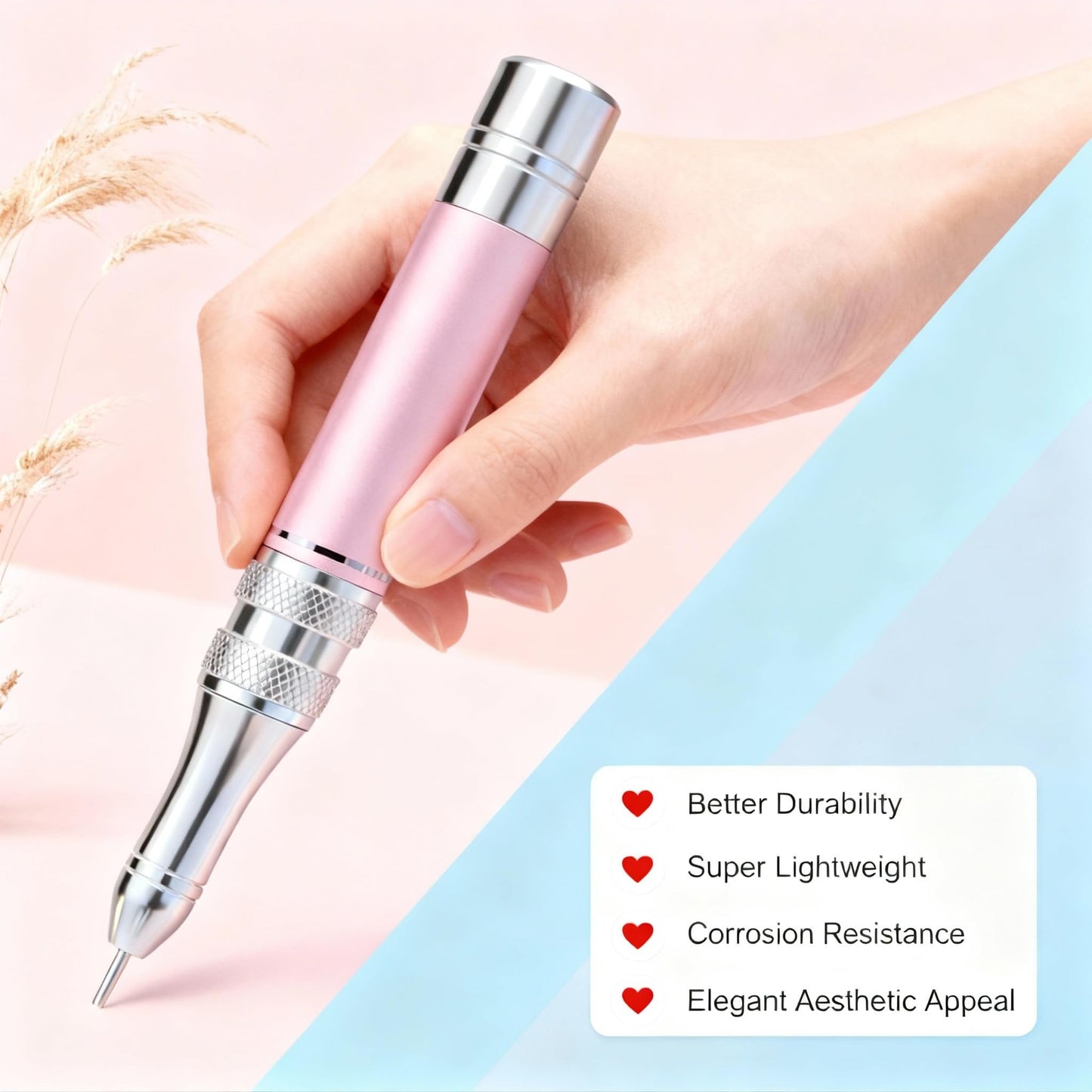 Electric Nail Drill 40000 RPM, Portable Rechargeable E-File Kit with 2400mAh Battery, LCD Display, 6 Bits & Sanding Bands for Acrylic/Gel Nails - Professional Manicure Pedicure Tool for Salon/Home