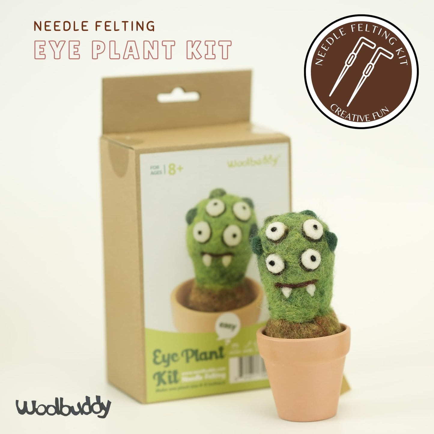 Woolbuddy Needle Felting Kit, Eye Plant Monster Craft for Beginner Adults, Includes Supplies and Instructions, Creative Design for Unique DIY Projects