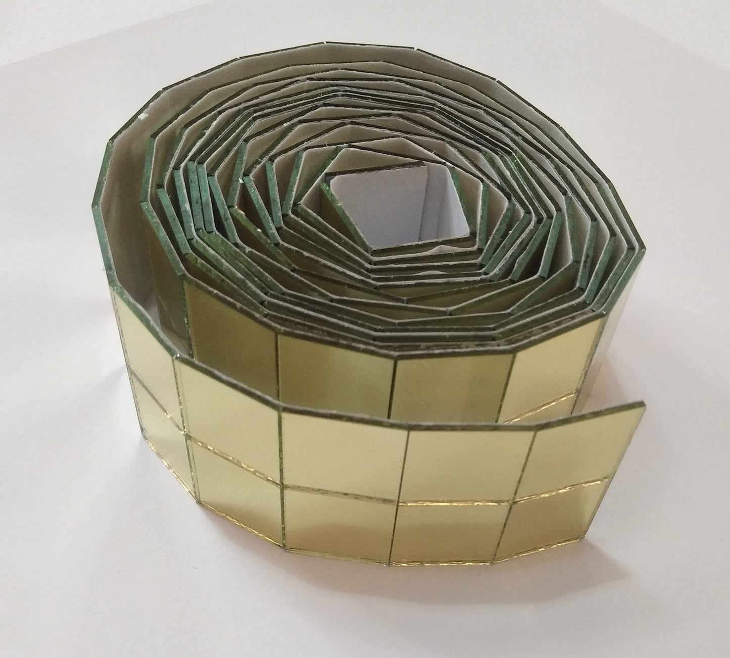 250PCS of 3/4'' Glass Mirror Roll Tiles for Crafts, 2CM Mini Square Glass Mirror Tiles Self Adhesive Mirror Strips for Wall (2.5 Meters, Gold Mirror)