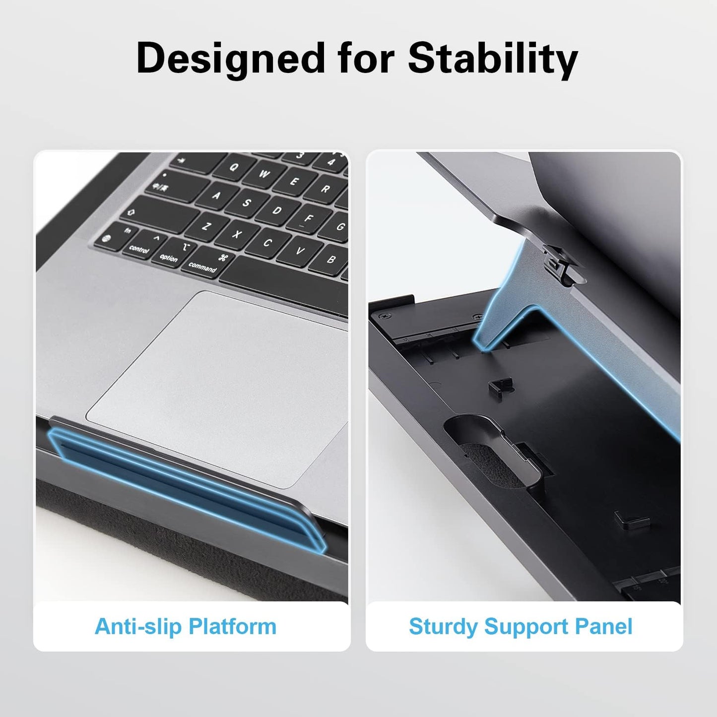 HUANUO Lap Desk Fits Up to 15.6 inch Laptop, Adjustable Laptop Stand with 6 Tilt Angles, Retractable Mouse Pad Tray with Cushion, Portable Lap Desk for Bed, Couch, Sofa, Reading, Writing