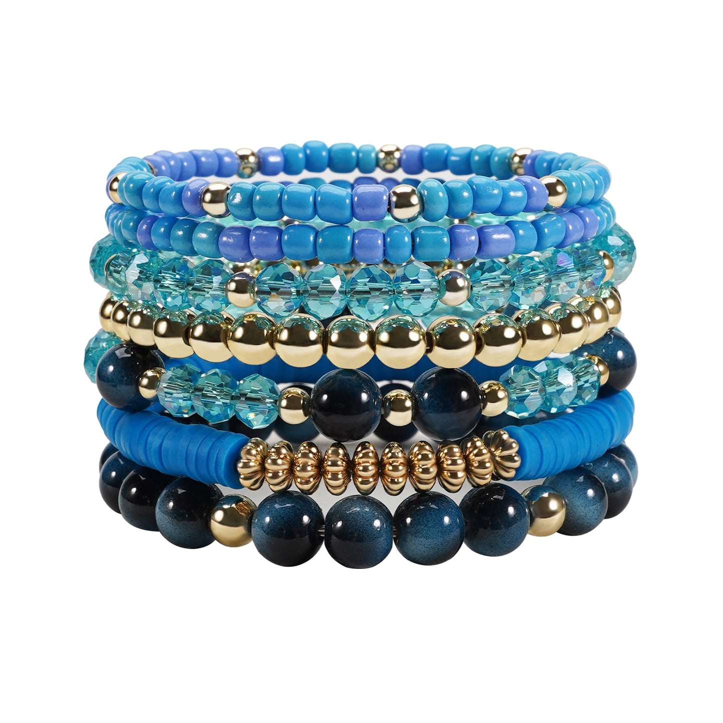 Briutn Bohemian Bracelet Stack Stackable Bracelets for Women Multi-Layered Fashion Accessories