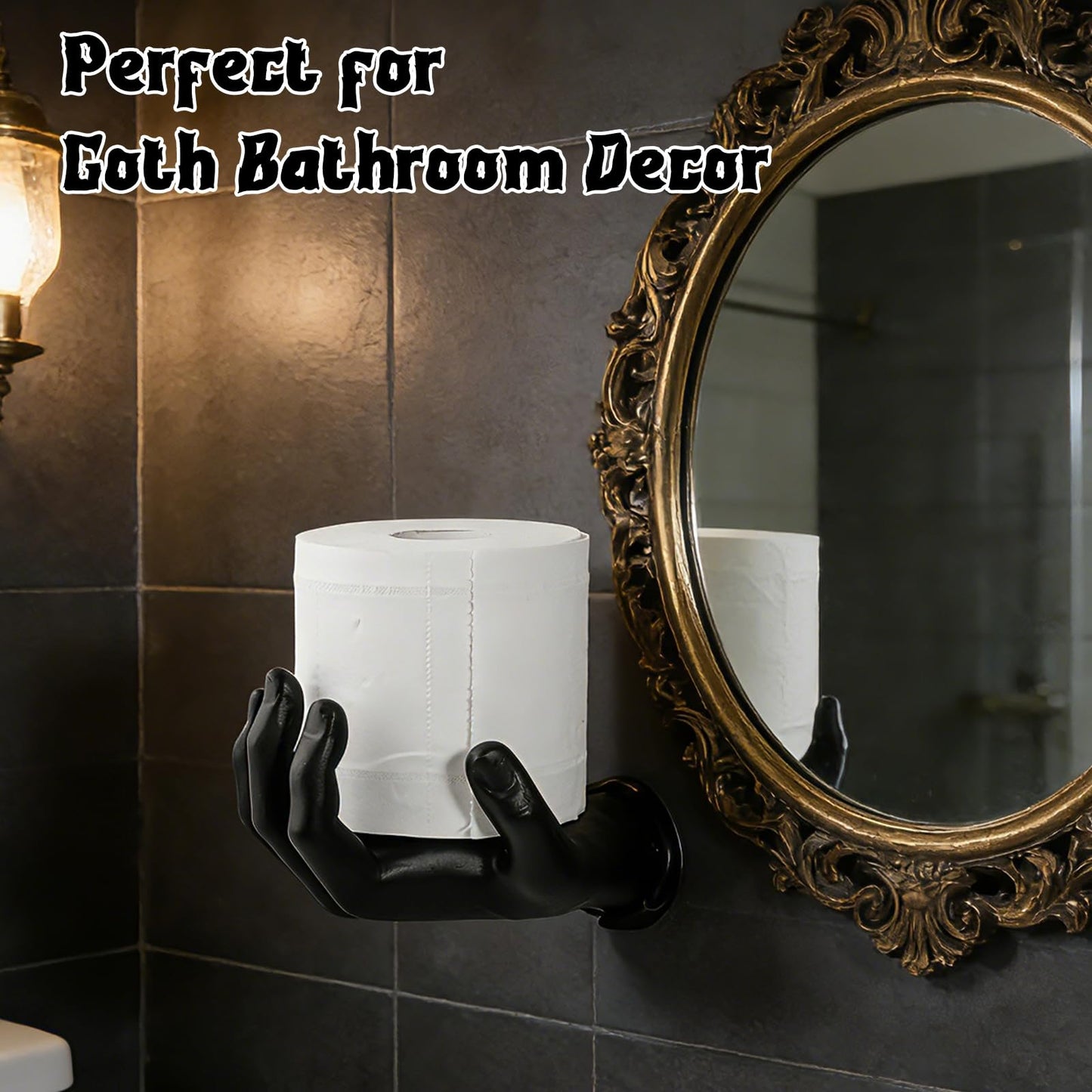 Toilet Paper Holder Black Toilet Paper roll Holder Wall Mount Unique Black Bathroom Accessories Funny Gothic Gift for Home
