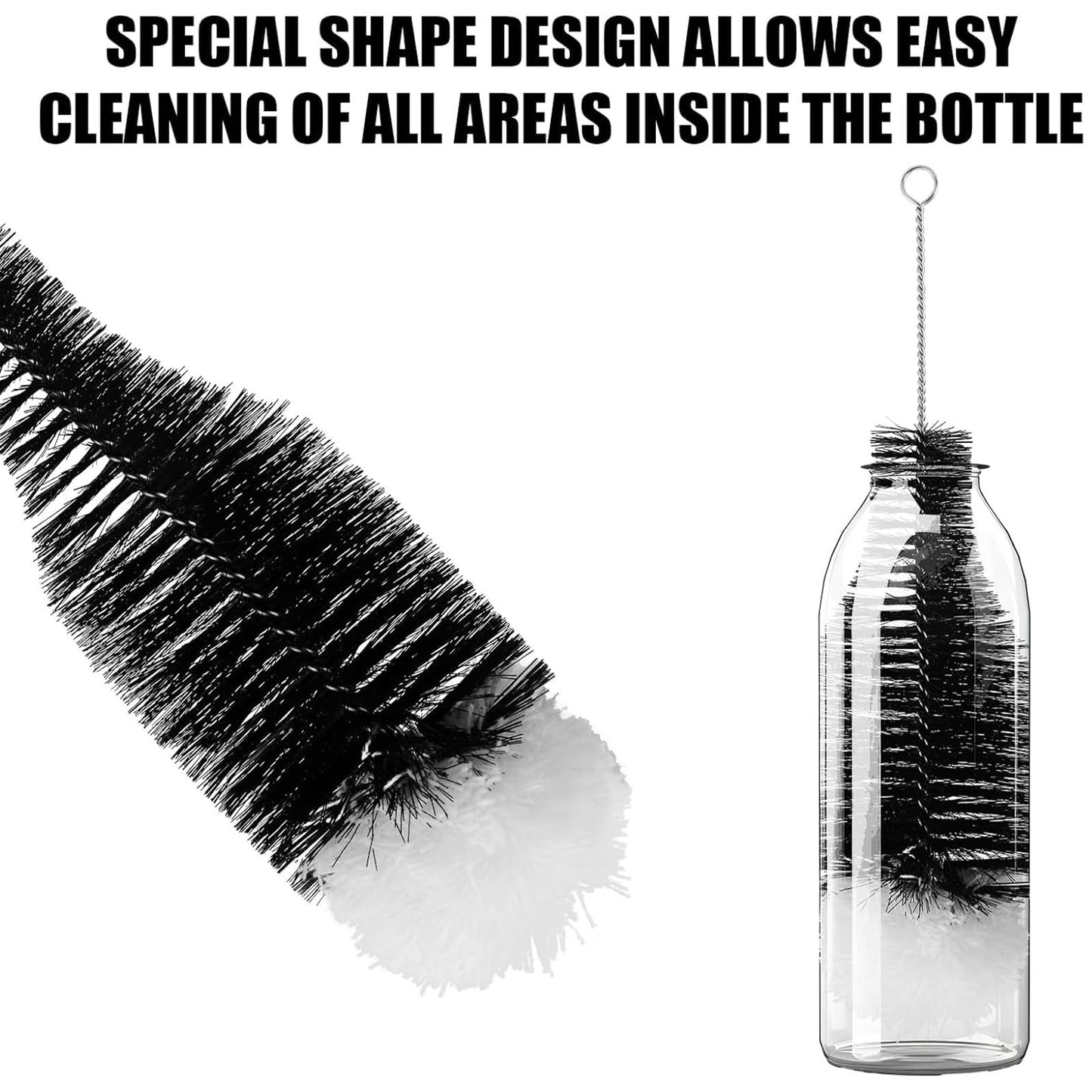 2pcs Bottle Brush for SodaStream, Cleaning Brush with Soft Anti-Scratch Bristles Soda Bottle Cleaner Washing Tool Home Kitchen Use