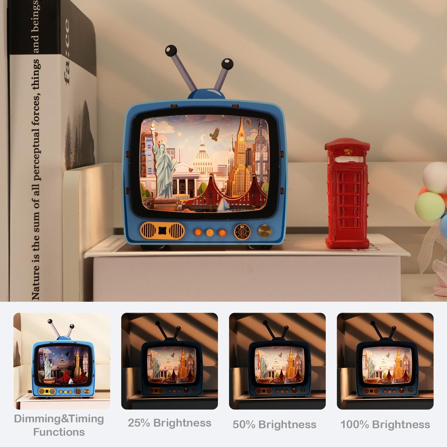Shuttle to New York 3D Wooden Puzzle with LED Lights, DIY Model Craft Kit for Adults & Kids, Creative Building Set and Unique Home Decor Gift