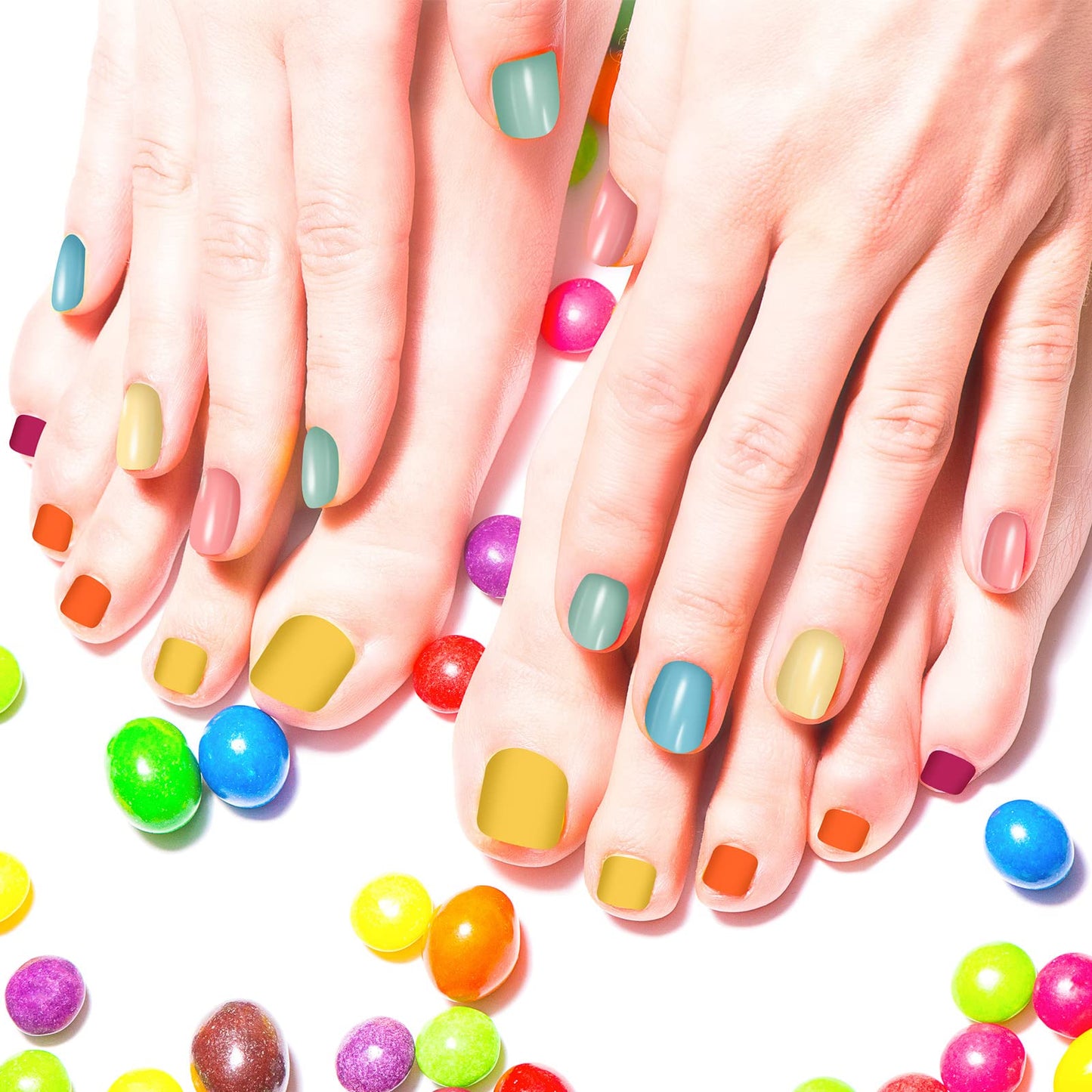 Maitys 336 Pieces 12 Sets Toenail Press on Fake Toe Nails Short Square False Glue on Solid Color Full Cover Press Nails Matte Fake Toenails for Women(Cute Colors)
