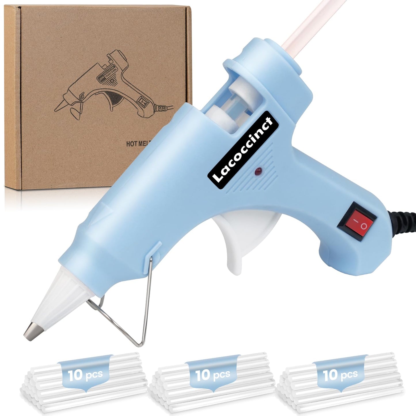 Hot Glue Gun Kit with 70 Glue Sticks and Anti-Scalding Nozzles, 8 Pack Fast Preheating Mini Hot Melt Gun Set for Crafts, DIY Arts, Class Projects, School, Home Repairs - Multicolors