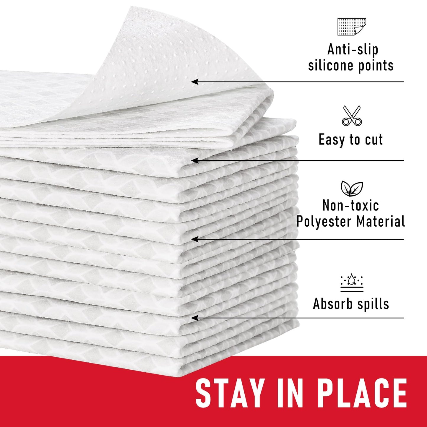 Cooyes Refrigerator Liners, Non-Slip Fridge Liners Washable, Absorbent Refrigerator Shelf Liner for Kitchen Cabinets, Non-Adhesive Refrigerator Mats Fridge bin Liners 12" x 24", 6Pcs