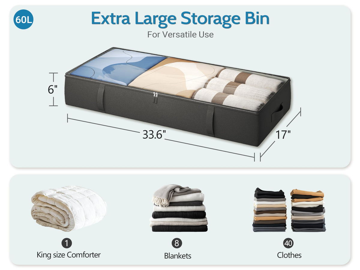 Side Supported Under Bed Storage Containers (2 Count)