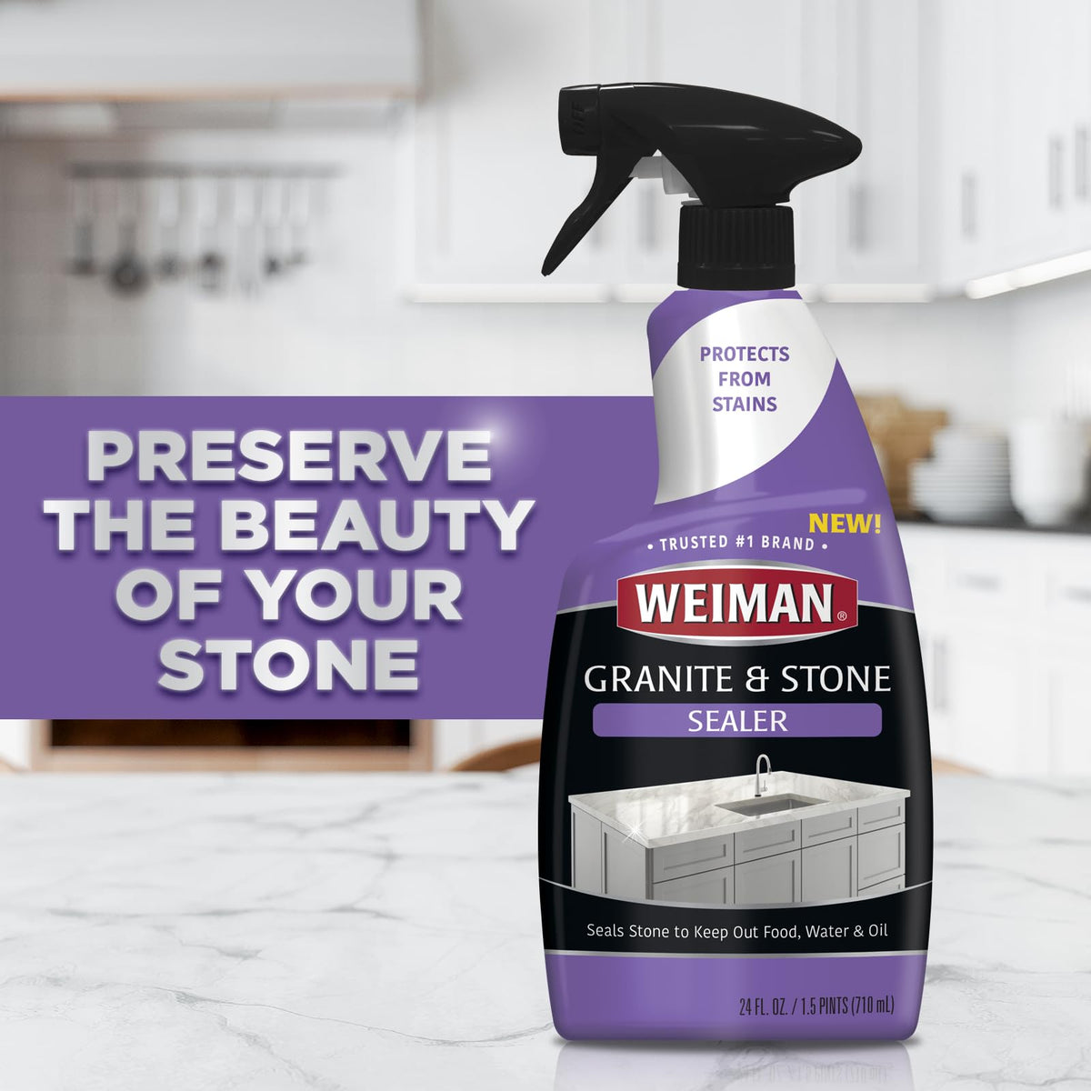 Stone & Granite Countertop Cleaner and Sealer Kit (48 Fl Oz)