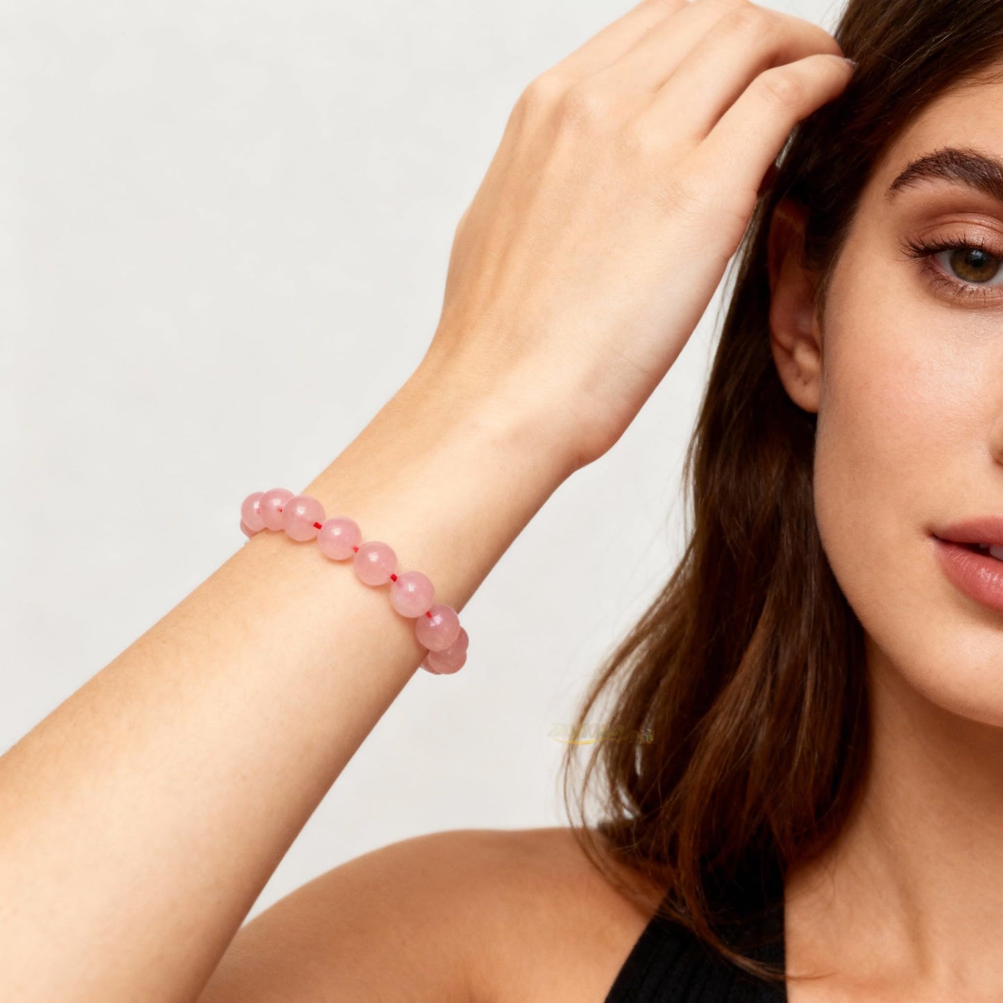 The Vida Handmade AAA+ Quality Crystal Stretch Elastic Bracelet - Nature Gemstone - Jewelry Gift - Holiday Gift - For Women & Men (Rose Quartz)