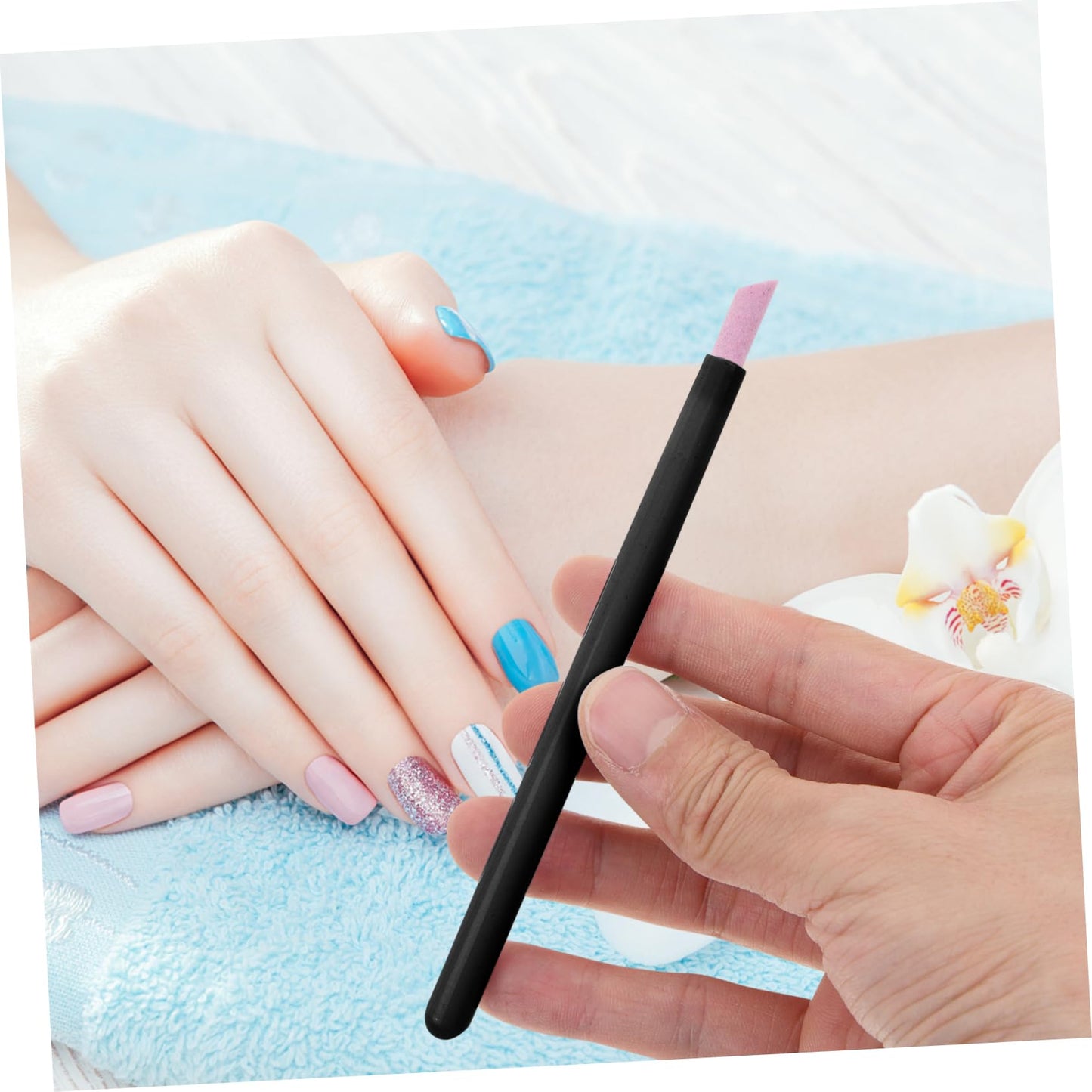 IWOWHERO Professional Nail Engraving Pen 5pcs Nail Polish Corrector Pen Set Makeup Remover Tool Cuticle Portable