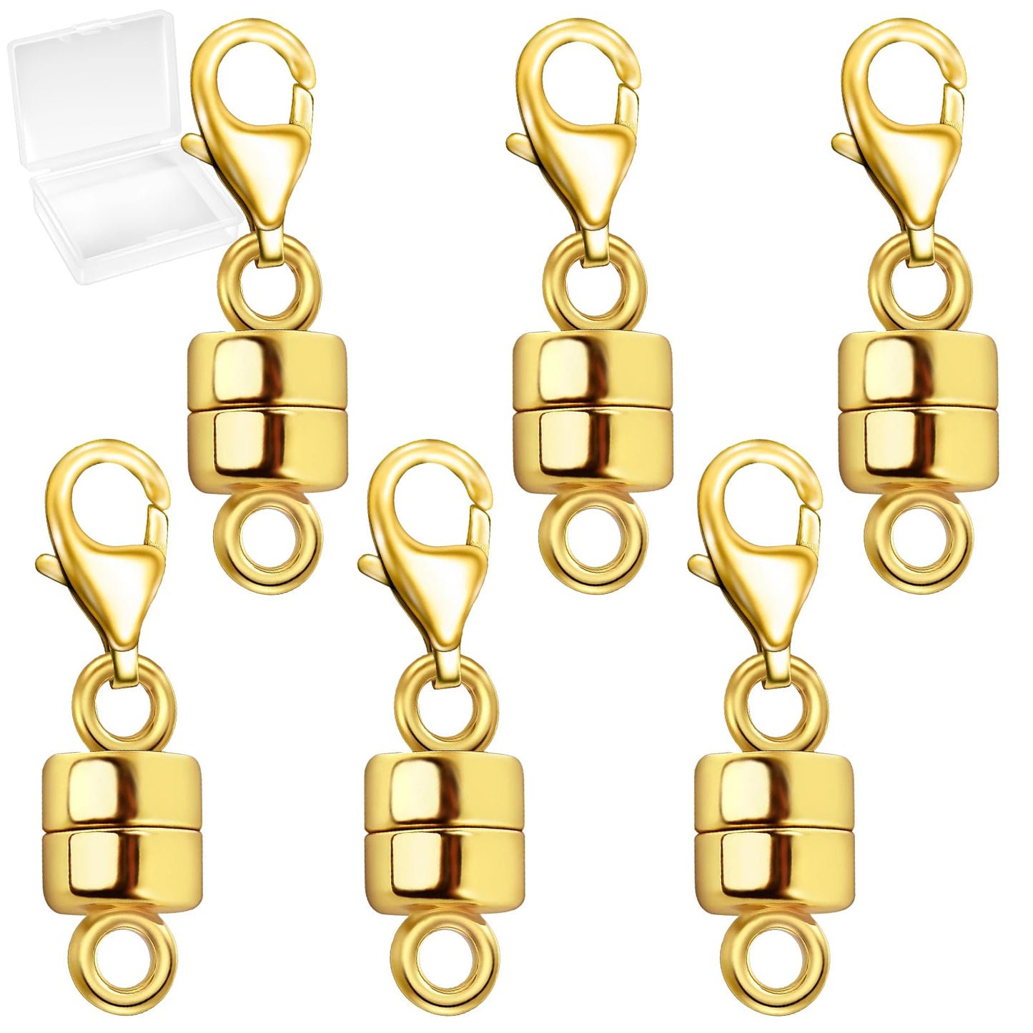 MKCYD Magnetic Necklace Clasp with Lobster Clasp,14K Gold and Silver Magnetic Jewelry Clasps for Necklace Extender Bracelet Closures