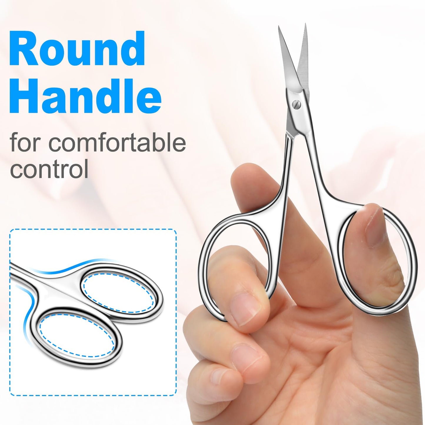 Diesisa Curved Cuticle Scissors - Professional Stainless Steel Beauty Scissors - Sharp Small - Precise Pointed Tip - for Manicure, Eyebrows, Eyelash, hair