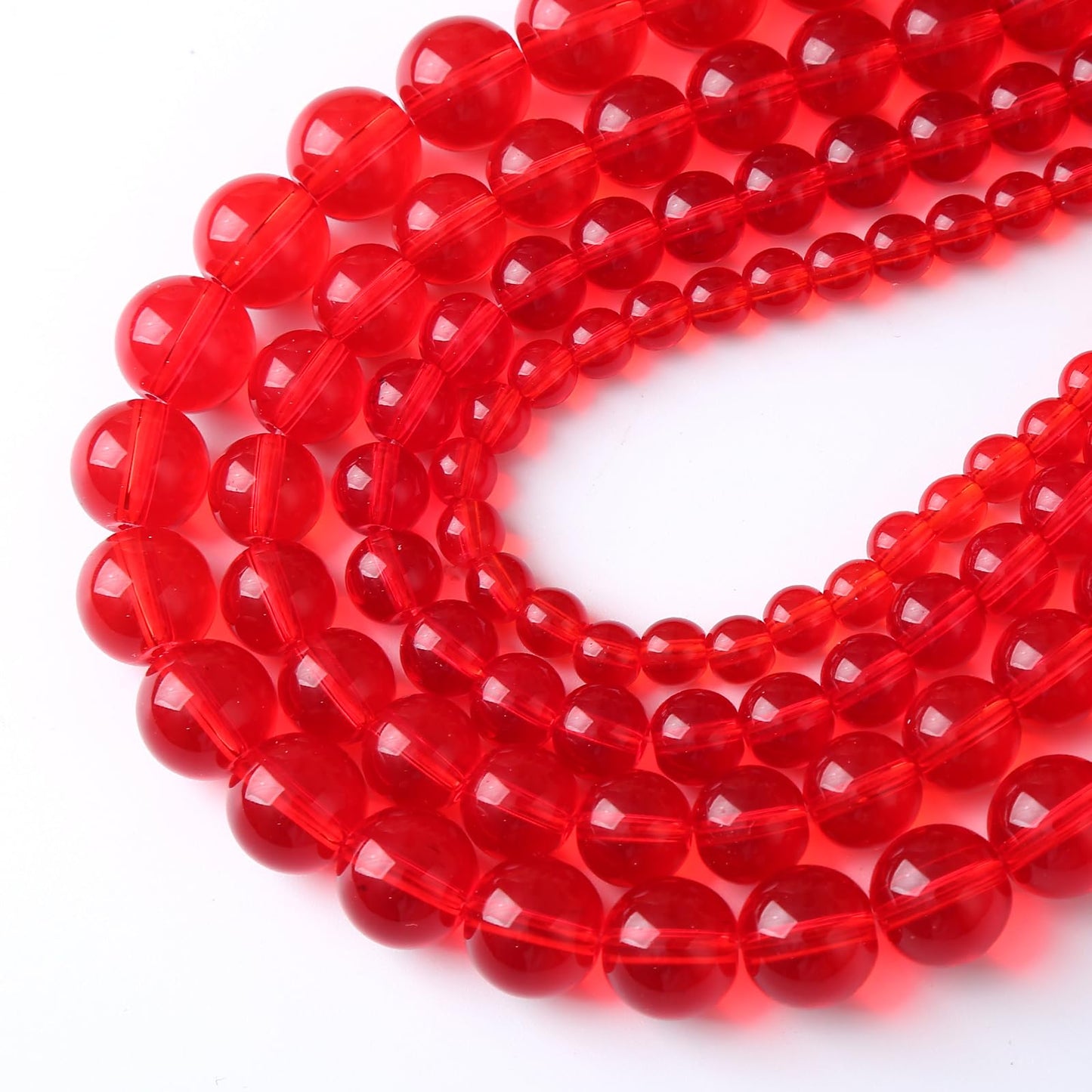 96PCS 8mm Garnet Red Glass Crystal Beads for Jewelry Making Crystal Energy Healing Power Stone Beads 2 Strand 32" DIY Bracelet Necklace Accessories