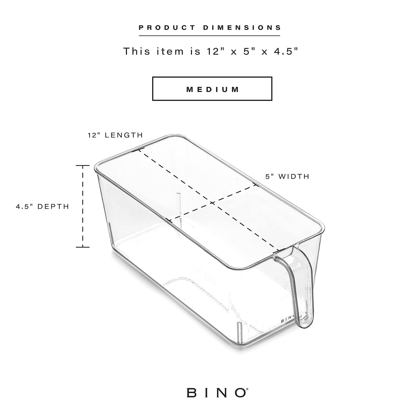 BINO l Plastic Storage Bins l THE HOLDER COLLECTION l 2-Pack, Large Multi-Use Clear Containers for Organizing with Built-in Handles l Pantry Organization & Storage l Kitchen Organizer l Storage Bins