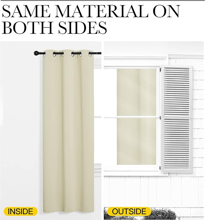 NICETOWN Beige Room Darkening Curtains 102" Long for Boho Farmhouse Home Decoration, 55" Wide, Set of 2, Window Treatment Total Privacy Drape Panels for Bedroom Guest Room