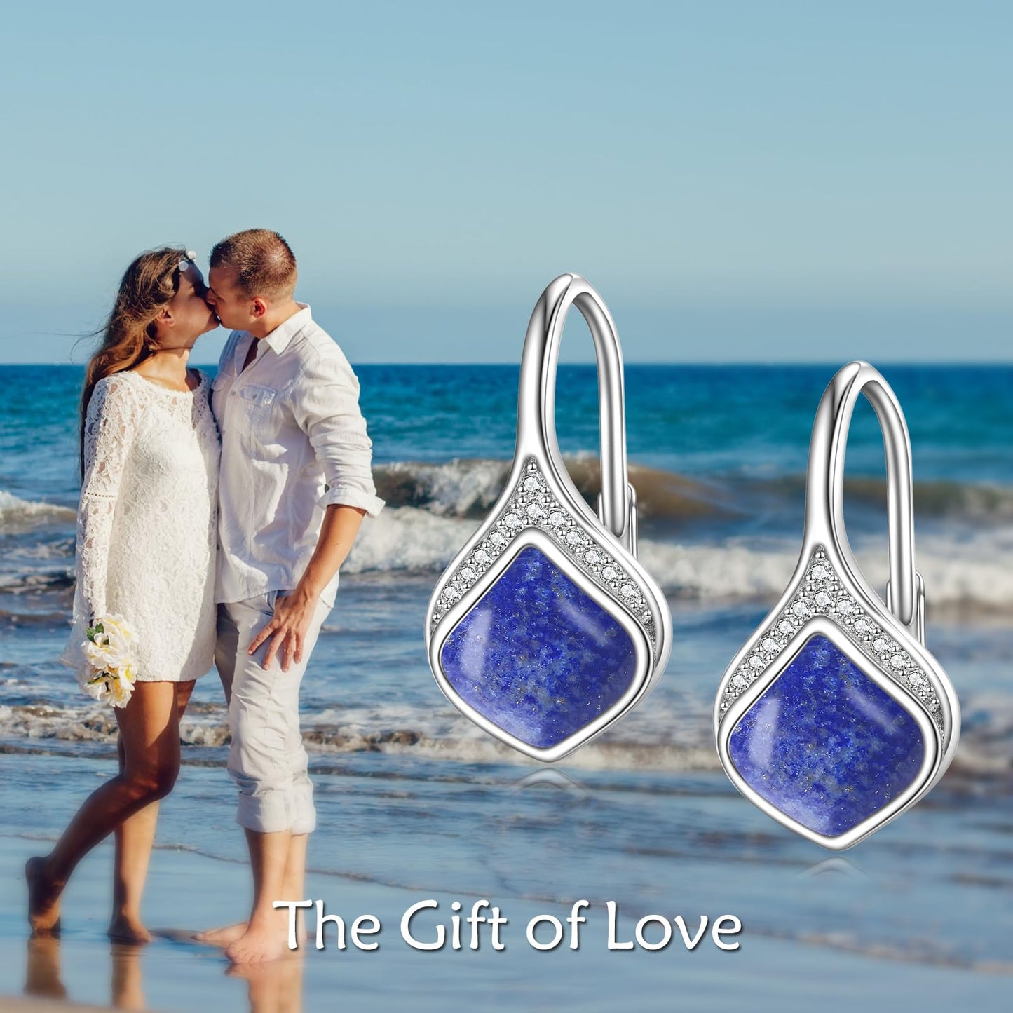Lapis Lazuli Drop Earrings Sterling Silver Lapis Teardrop Leverback Earrings Blue Stone Dangle Earrings Jewelry Christmas Gifts For Women