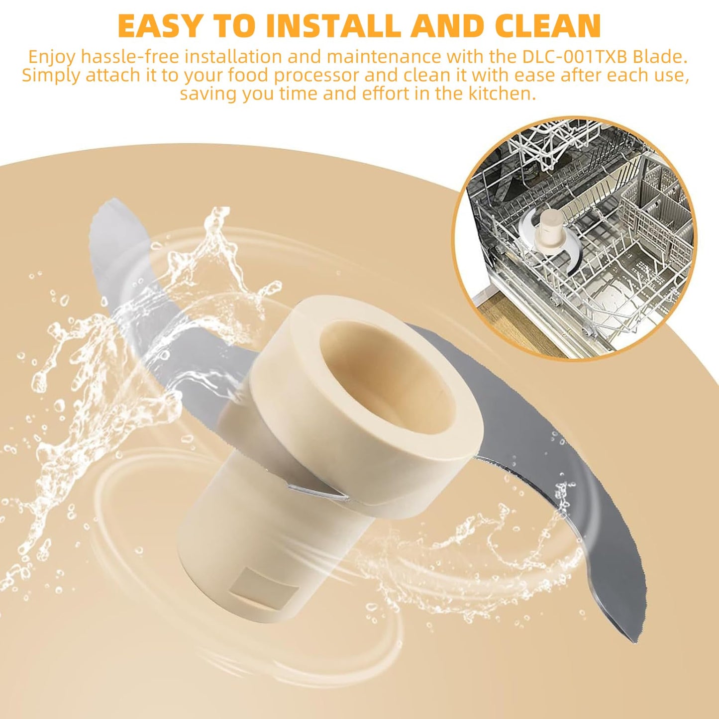 Replace for Cuisinart DLC-7,DLC-001TXA CSR Steel Blade,Compatible with Cuisinart 14 Cup DFP-14BCNY DFP-14BCNR DFP-14N etc food processor,DLC-001TXB Main Stainless Steel Chopping Blade