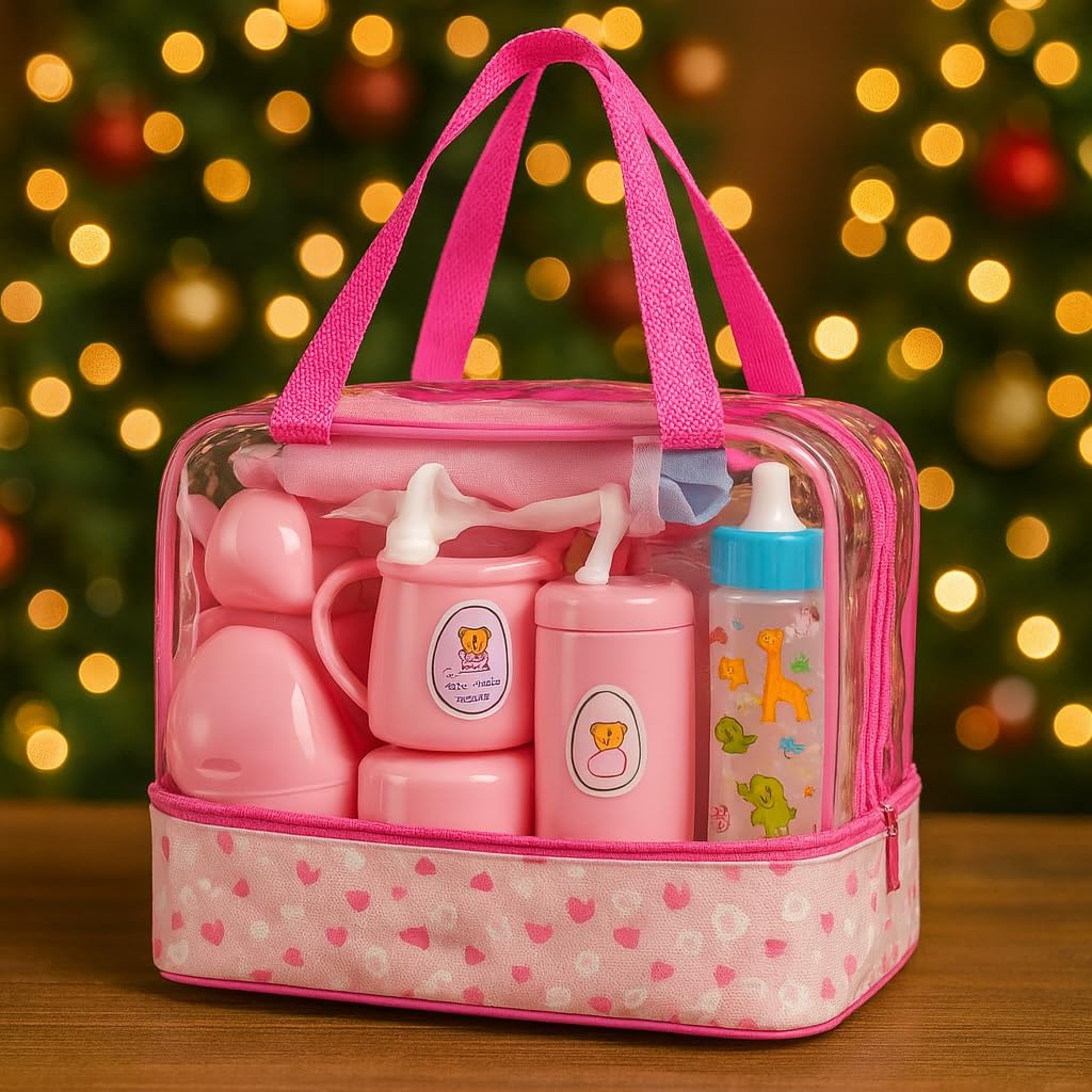 fash n kolor My Sweet Baby Disappearing Doll Feeding Set | Baby Care 6 Piece Doll Feeding Set (38 pc Set)