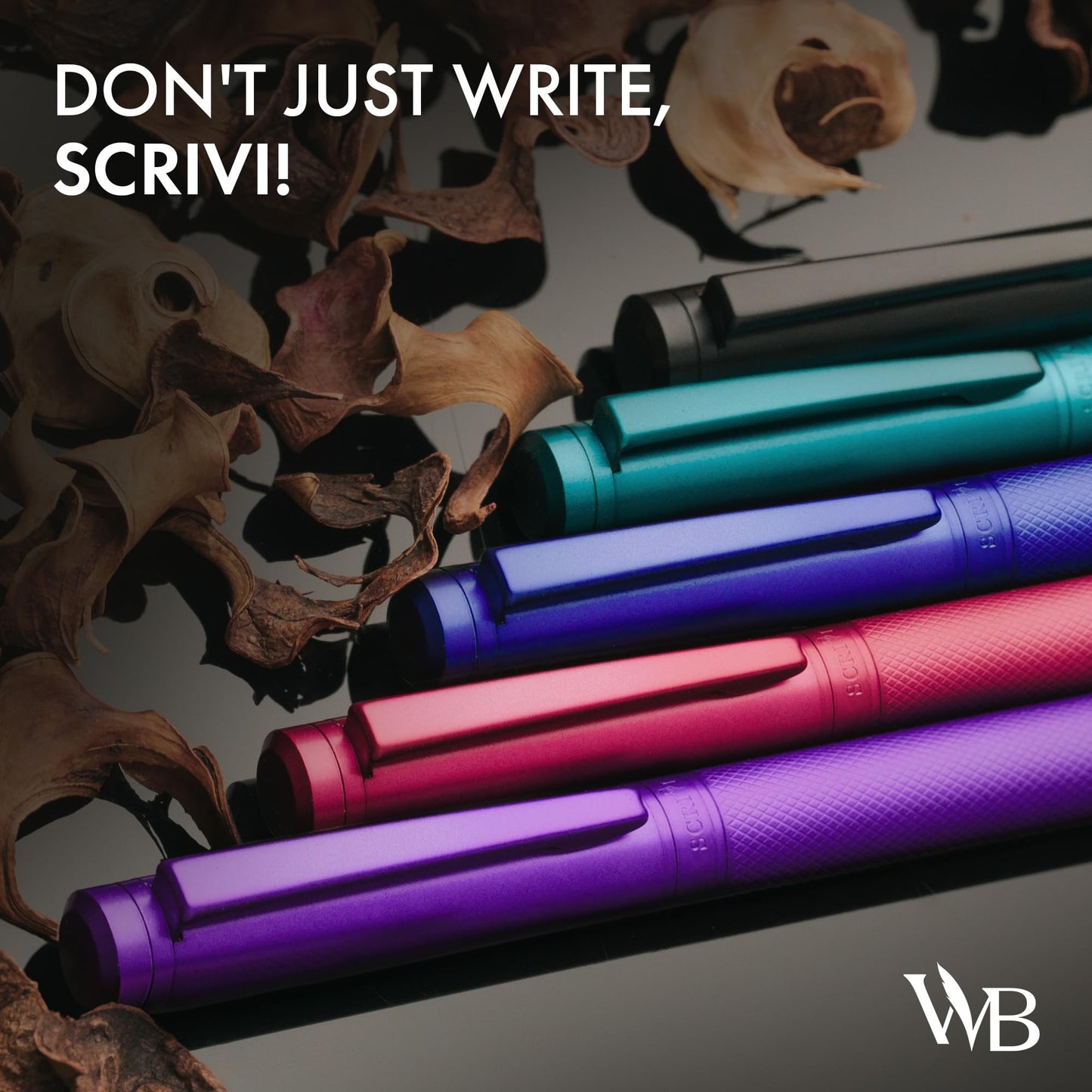 SCRIVI PENS Luxury Fountain Pen Set-[Black] Fountain Pens for Writing - Smooth Medium Nib - Includes Refillable Ink Converter, 5 Ink Cartridges [Black & Blue], Gift Box - Elegant Calligraphy