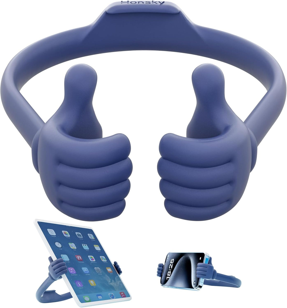 Honsky Thumbs Up Tablet Stand,Portable Monitor Stand Holder for Desktop,Tablet Display Stands Holder, Stand for Desk Universal Cute,Blue Deep